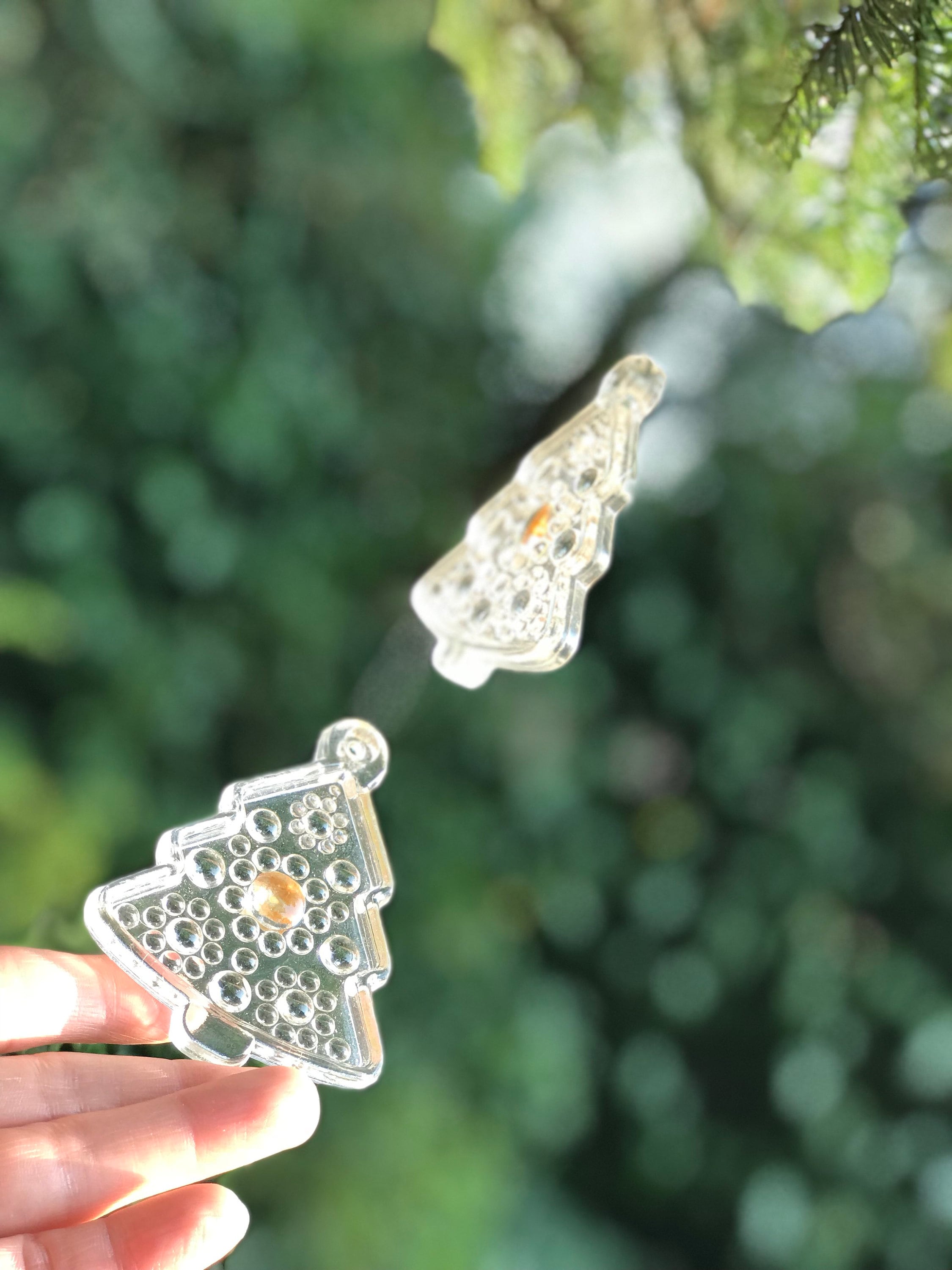 Vintage Hadeland Crystal Ornaments, Made in Norway, Grantre tree