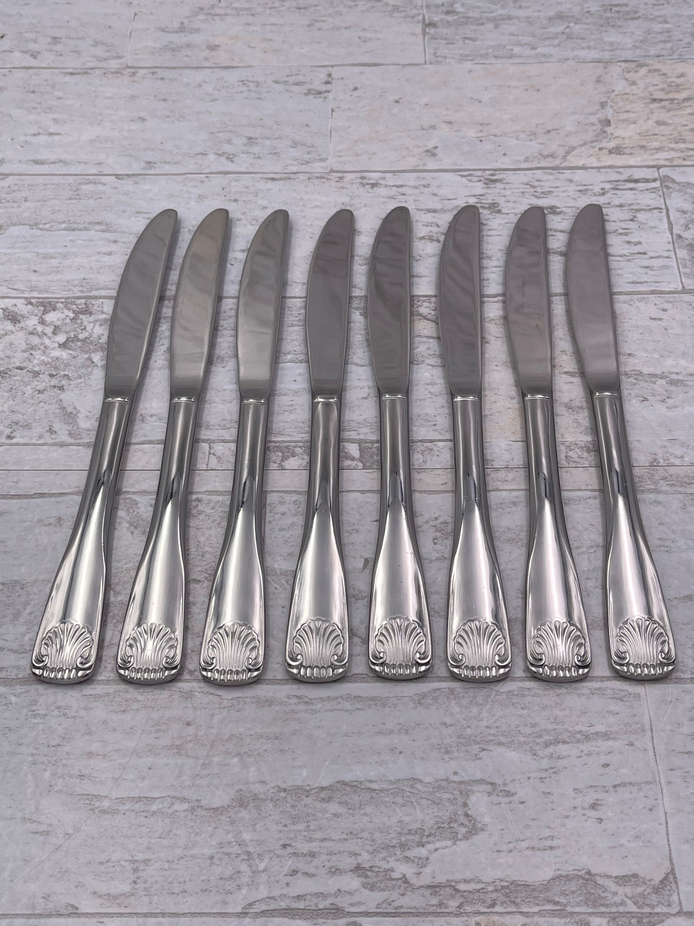 Vintage Stainless Flatware set Shell pattern Silverware set, Mint