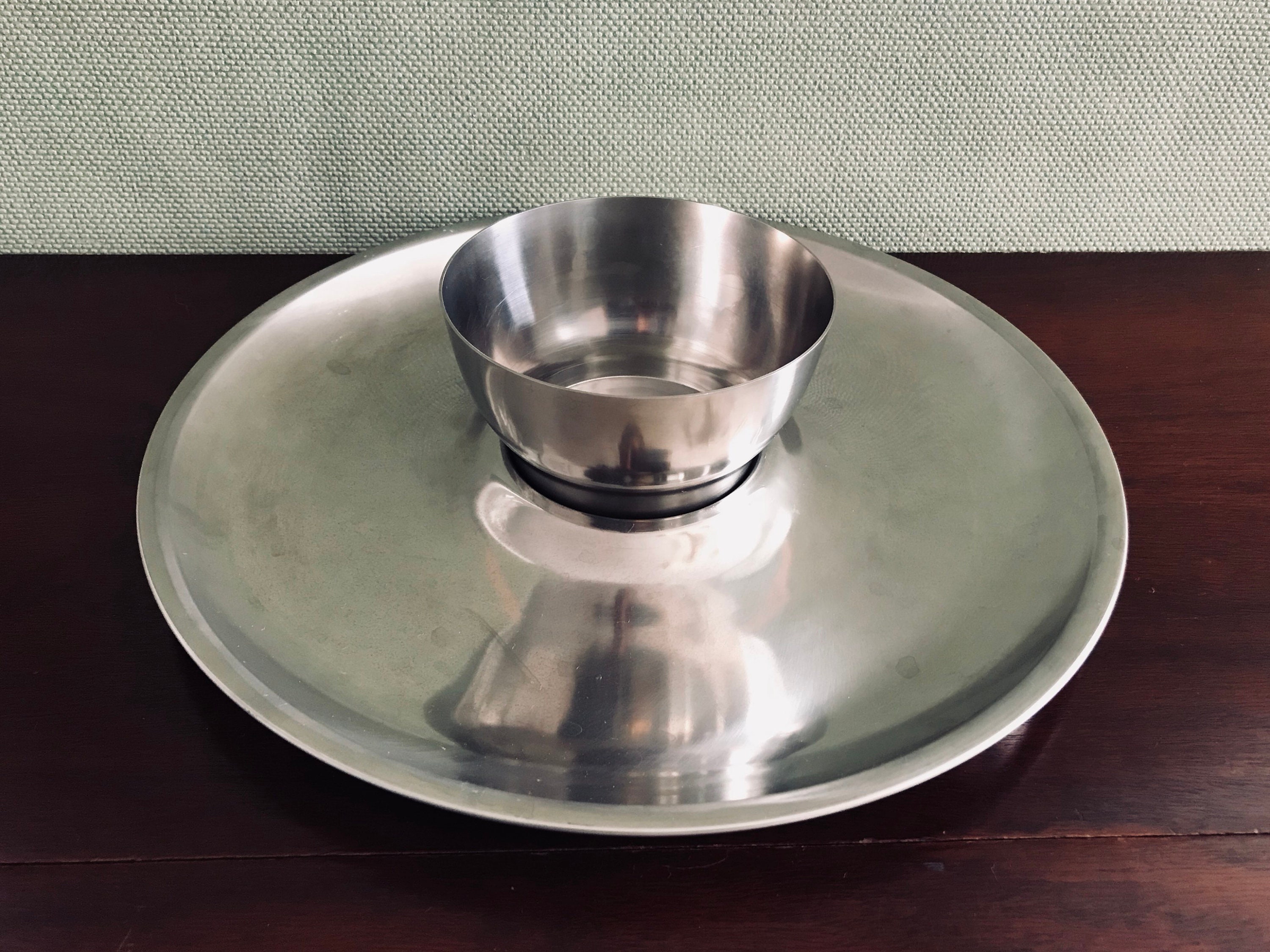 Vintage Selandia Denmark Chip Dip tray, Stainless steel Serving tray, 2 ...