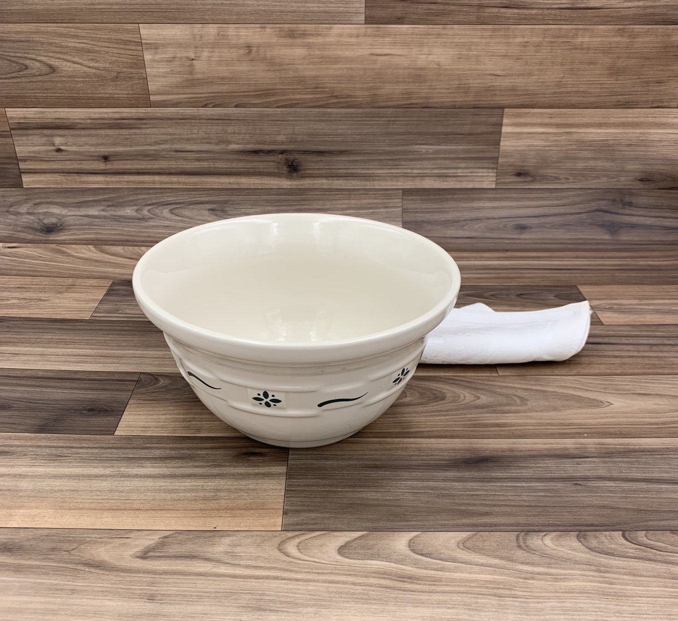 Vintage Longaberger Pottery Mixing Bowl Woven traditions Heritage green