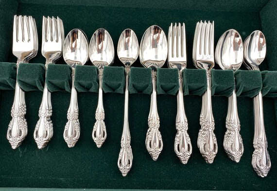 Vintage Oneida Raphael Distinction Stainless Flatware Set: Service