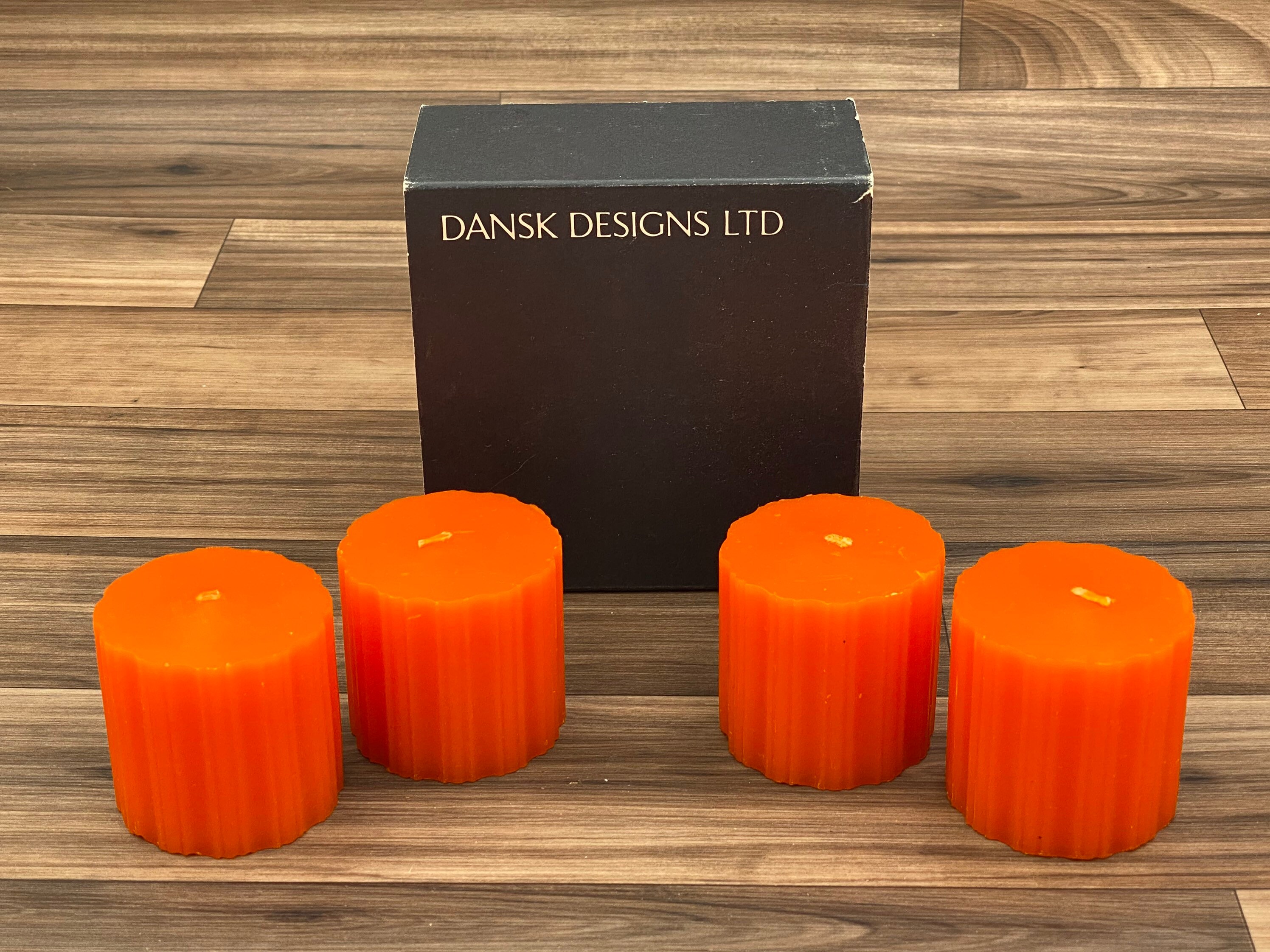 Vintage Pillar Candles by Dansk Designs Orange Candle Table Decor