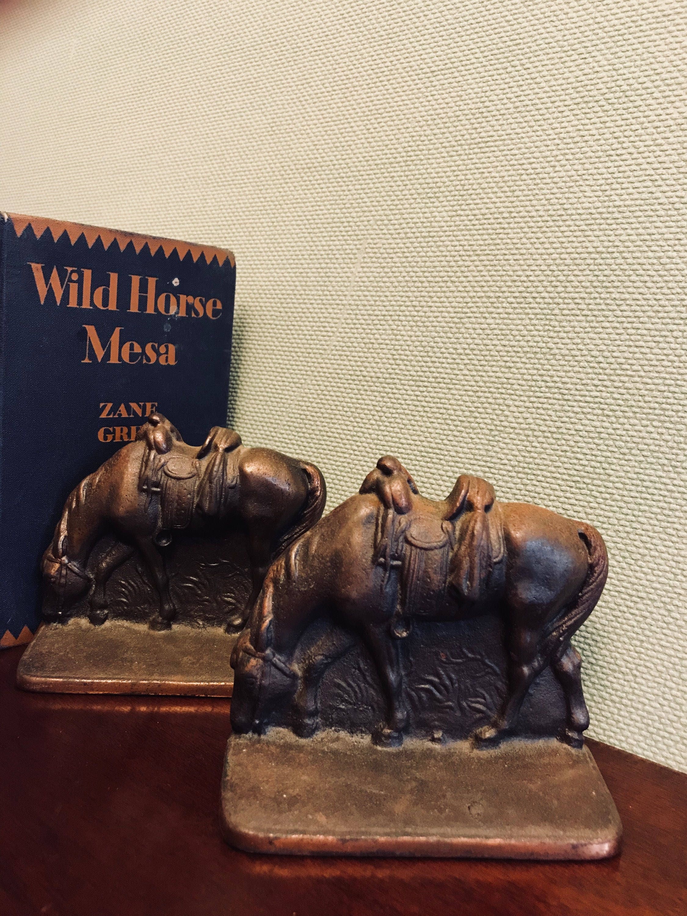 antique saddle horse bookends antique saddle horse bookends