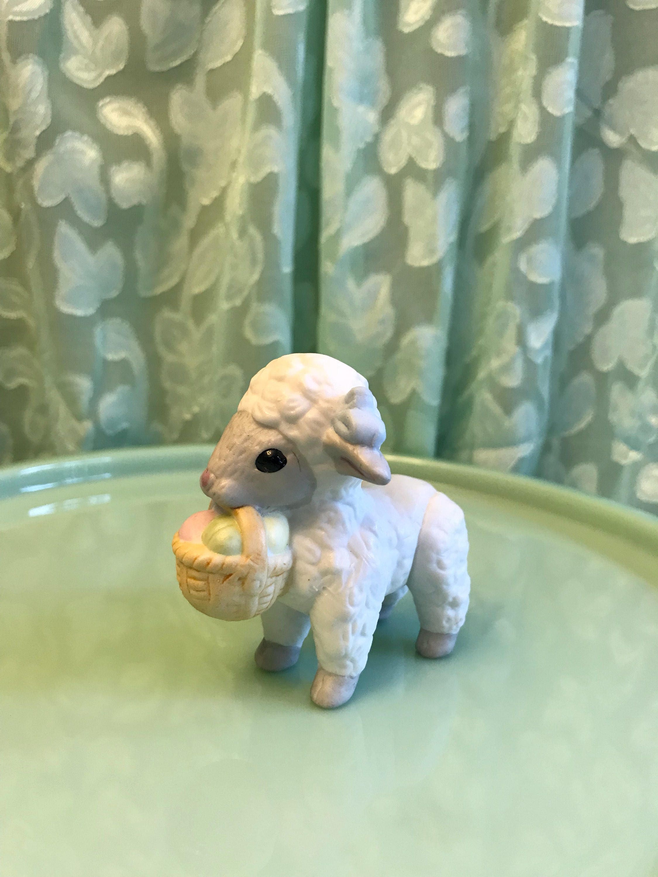 Porcelain Lamb Figurine, Figural little Lamb, Porcelain Easter Lamb