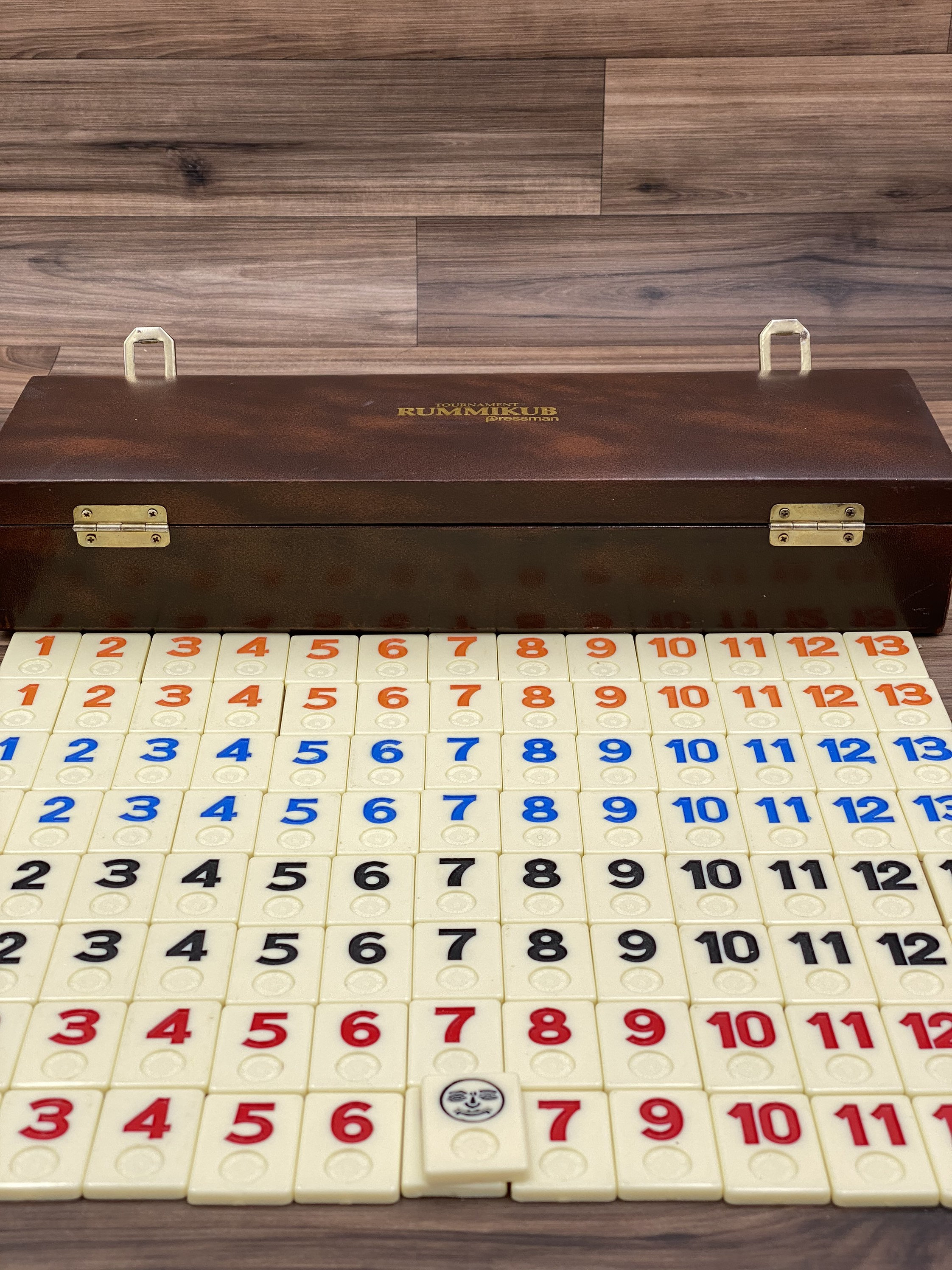 Tournament Rummikub game set, Vintage Rummy tile Game in carrying case