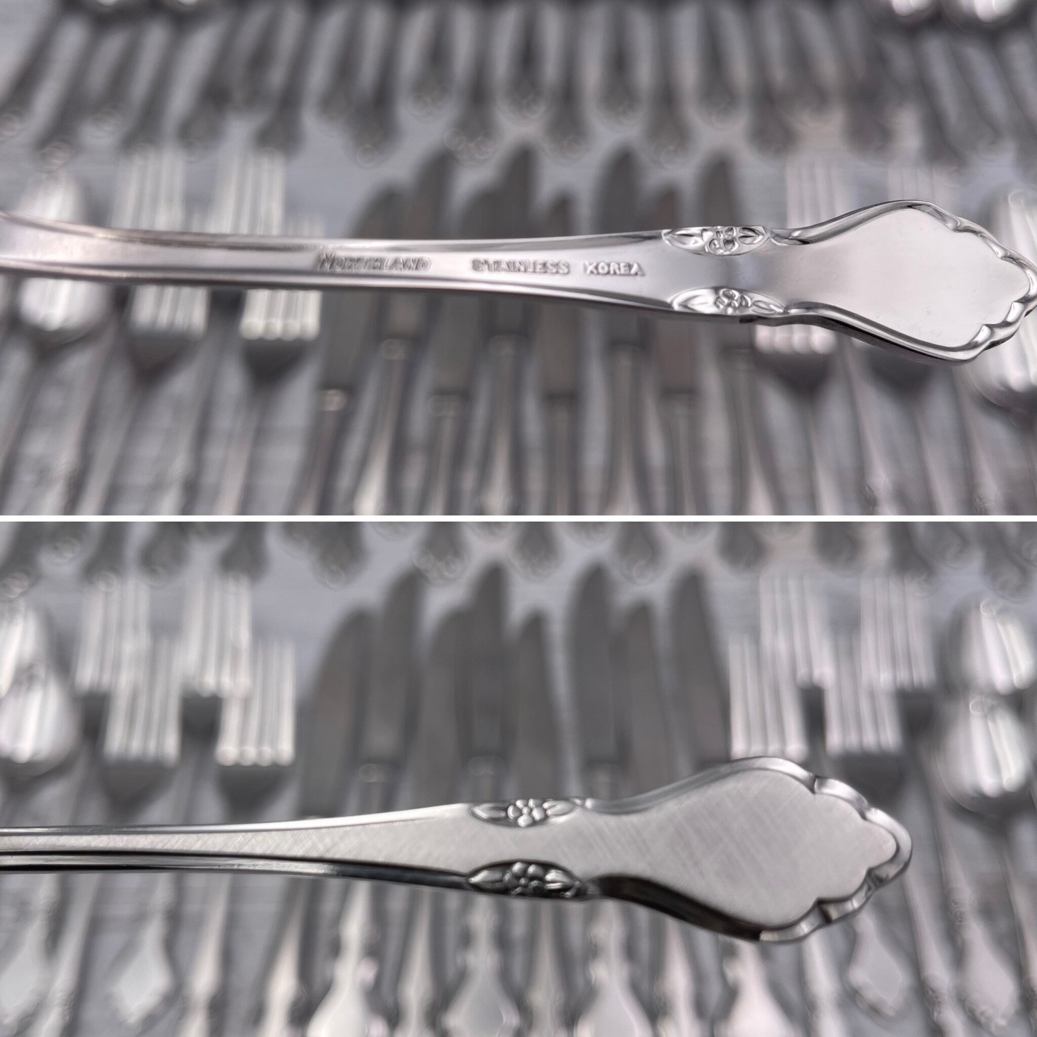 thumbnail interactive-video image 1 of Oneida Northland Spring Fever Stainless Steel Flatware – Used, Glossy Finish – CHOICE 1 of 4