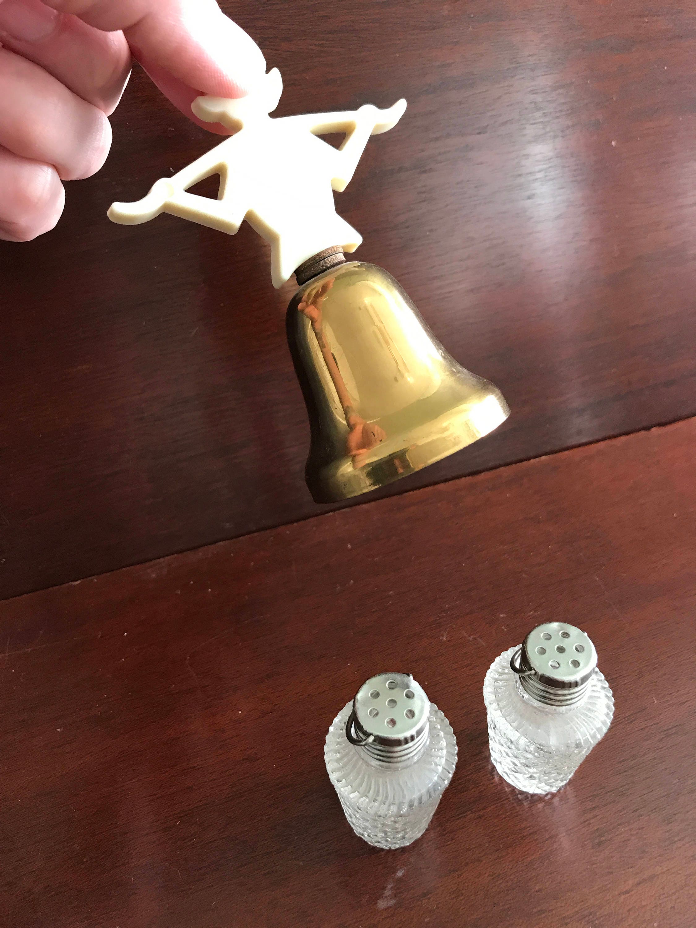 Dutch Girl Bell with Salt Pepper Shakers, Vintage Dutch girl bell