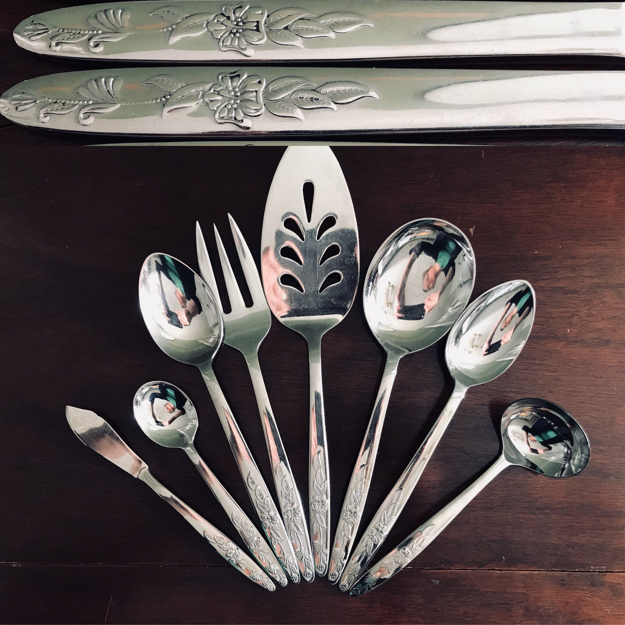 Mid Century Stainless Flatware set, Nasco Lady Charming flatware