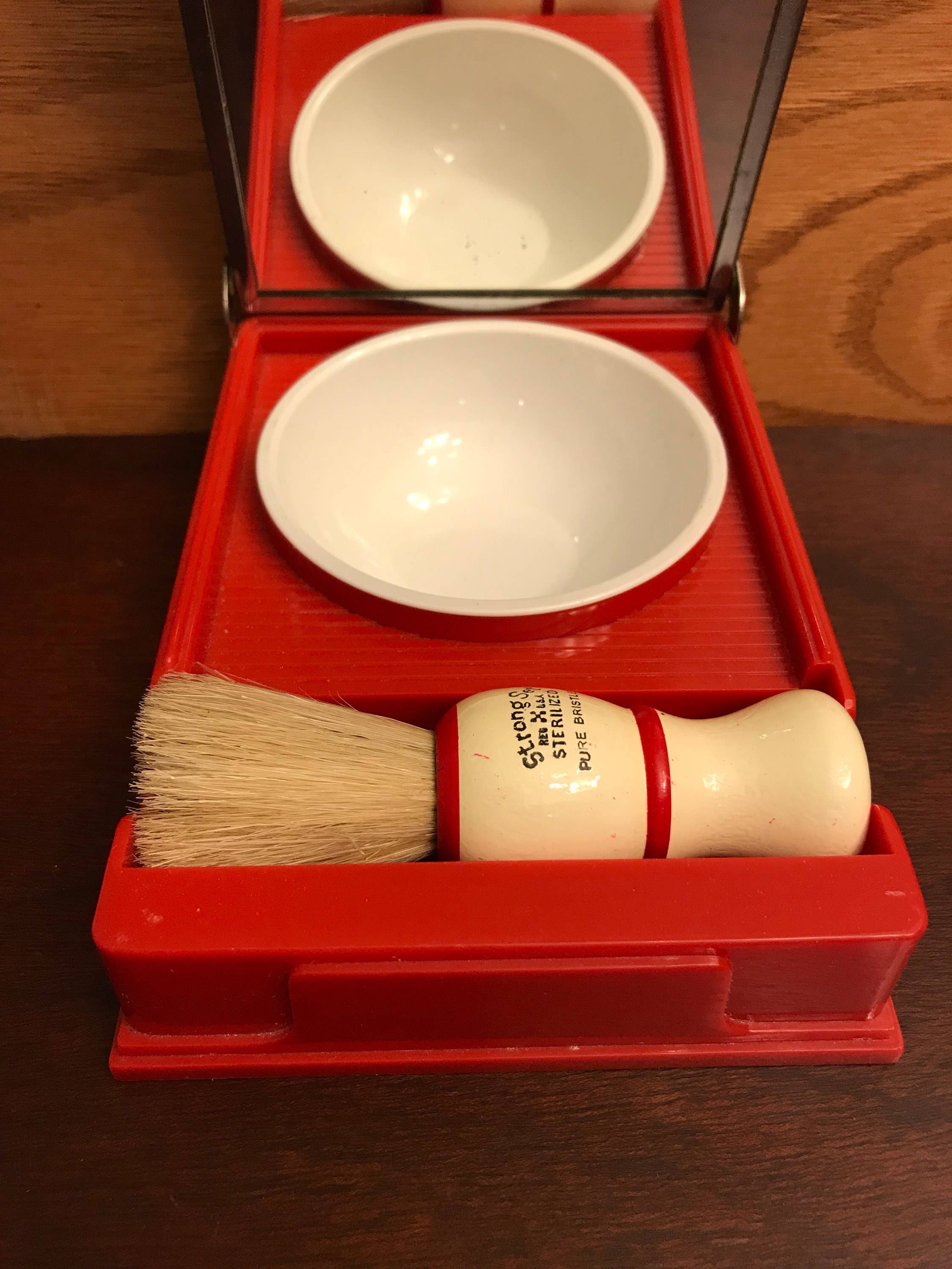 Vintage Shaving Set, Horse Head cover, 1950's StanLite Portable Shaving Kit, Collectible