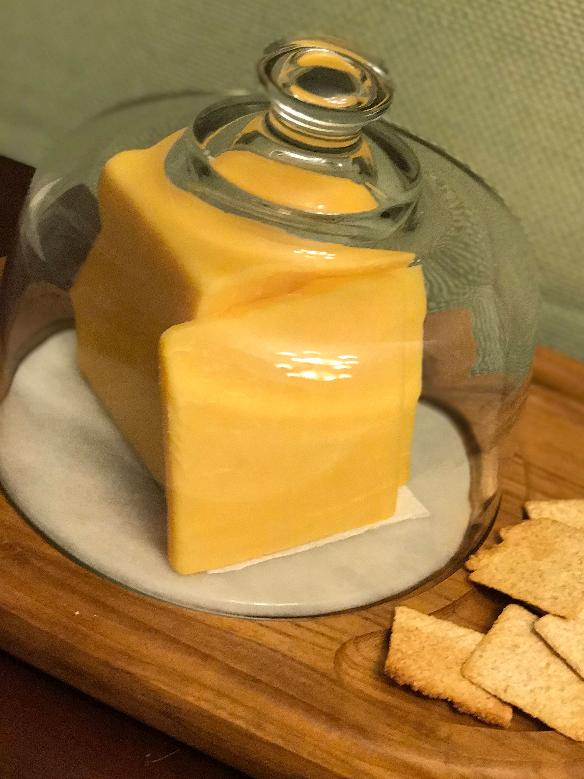 Vintage Teakwood Cheese Server with Glass Dome, Dolphin Cheese Tray