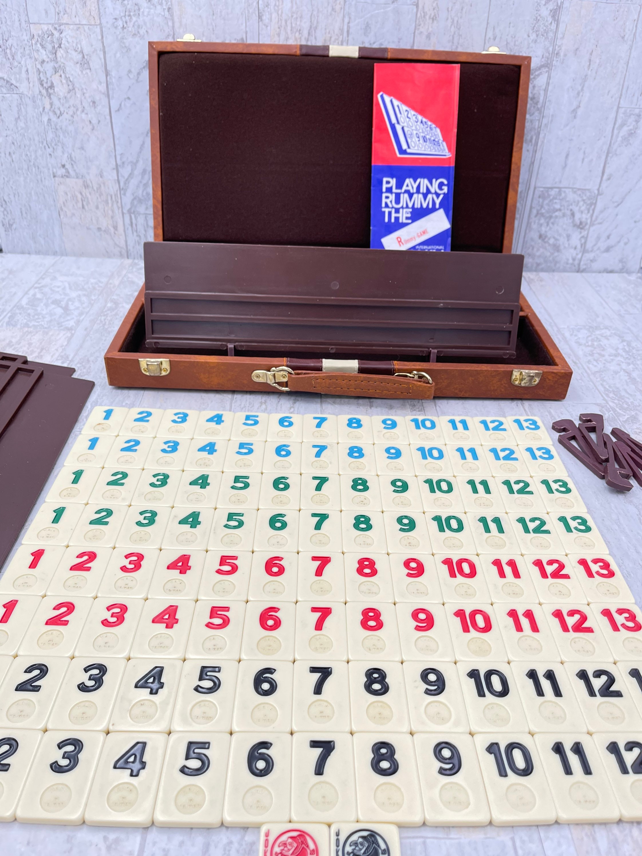 Vintage Rummy tile Game in carrying case, Rummikub Retro tile Game