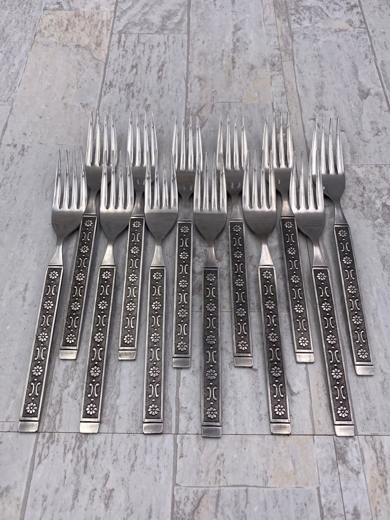 MCM Stainless Flatware set, Large Service for 12, Vintage Silverware Set, Gift for her image 5