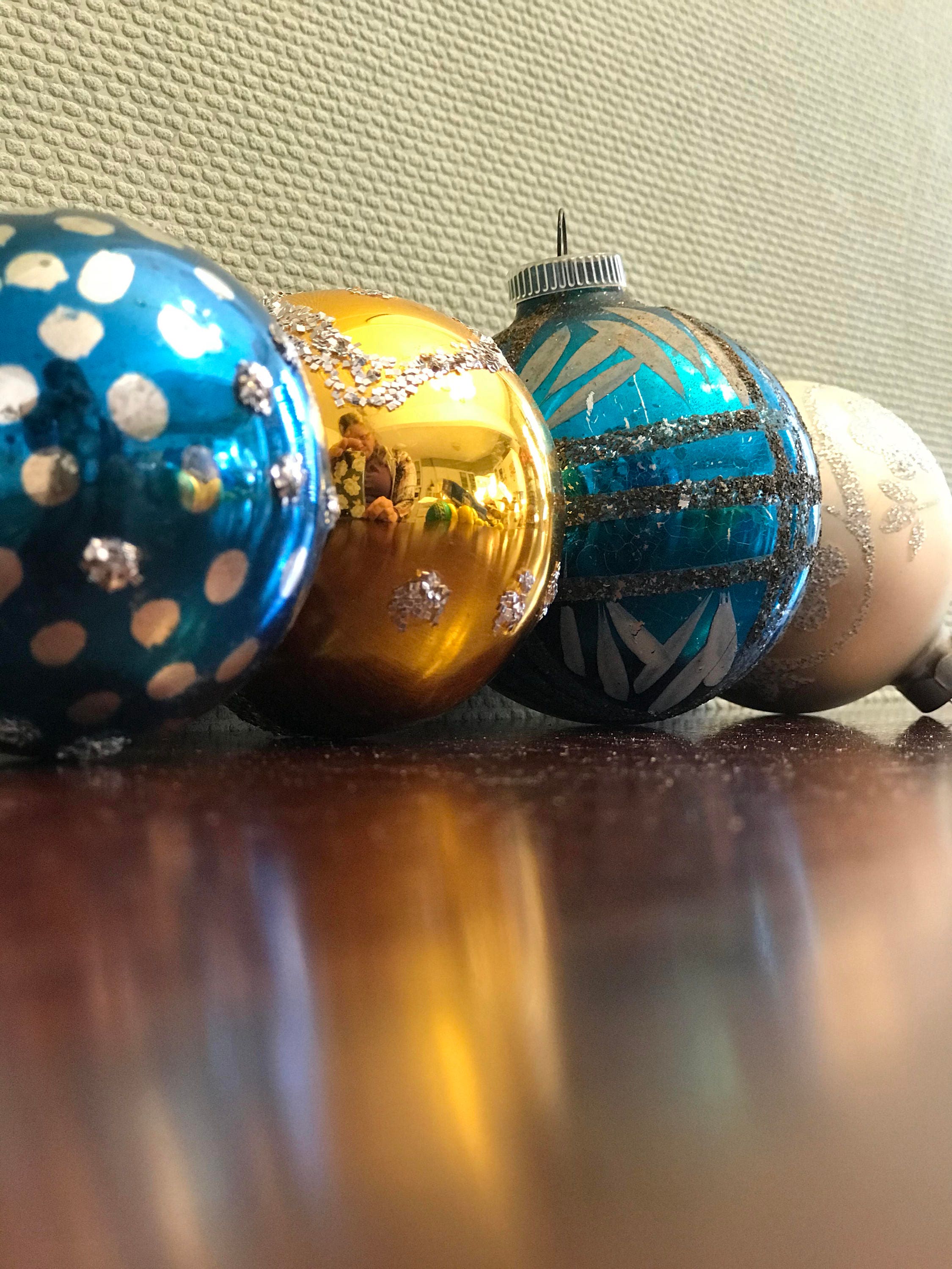 Vintage Glass Tree Ornaments mercury Glass Ball ornaments