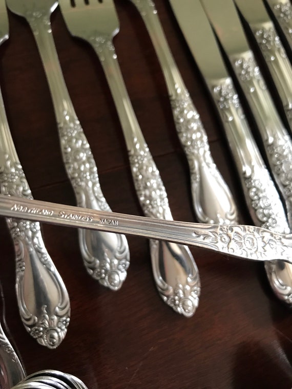 Porcelaine Céramique Acier Forks Shabby Chic Floral or Couverts Fantaisie Fine Dining