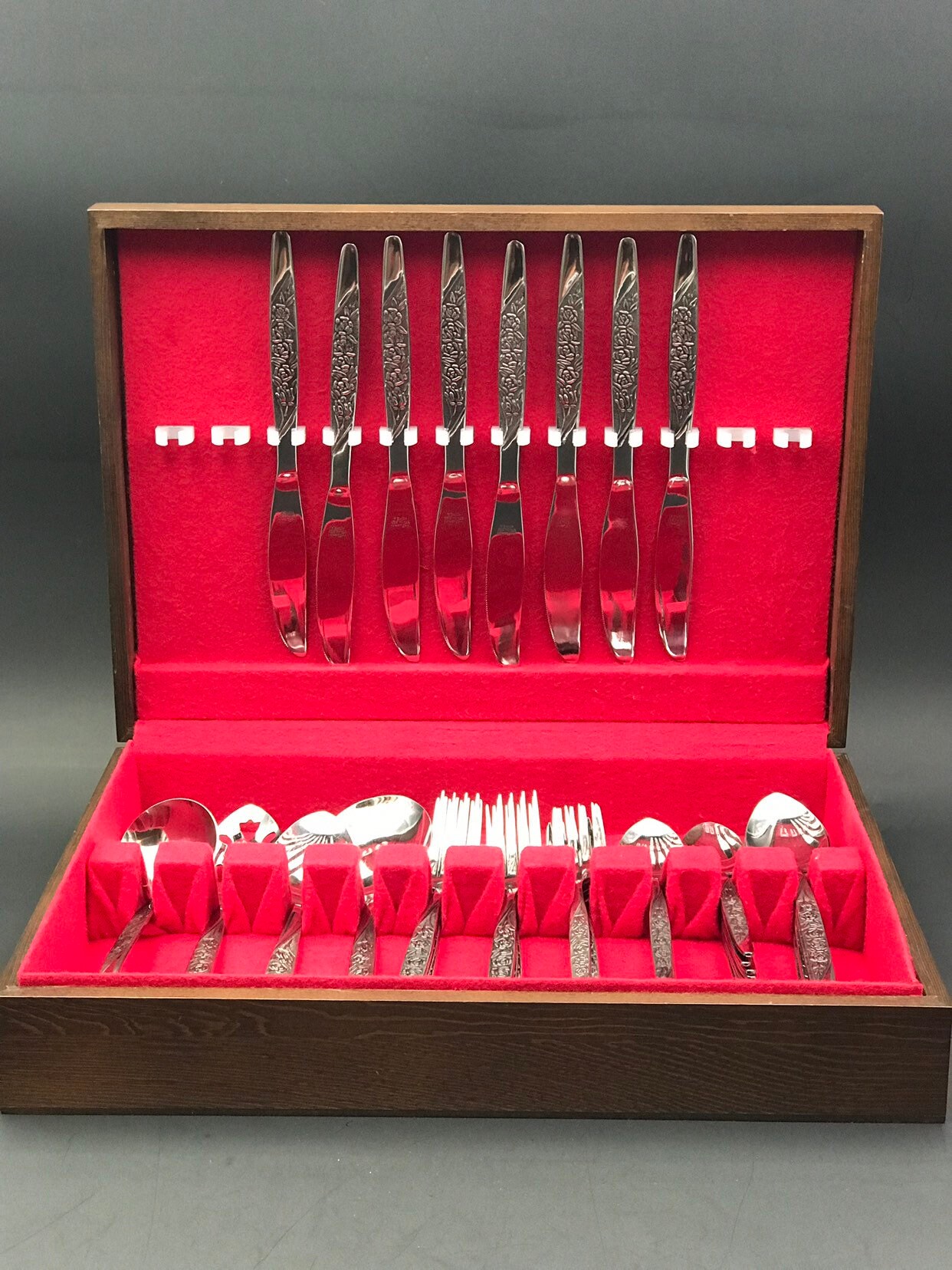 Vintage Caress by National Stainless Flatware set, service for 8