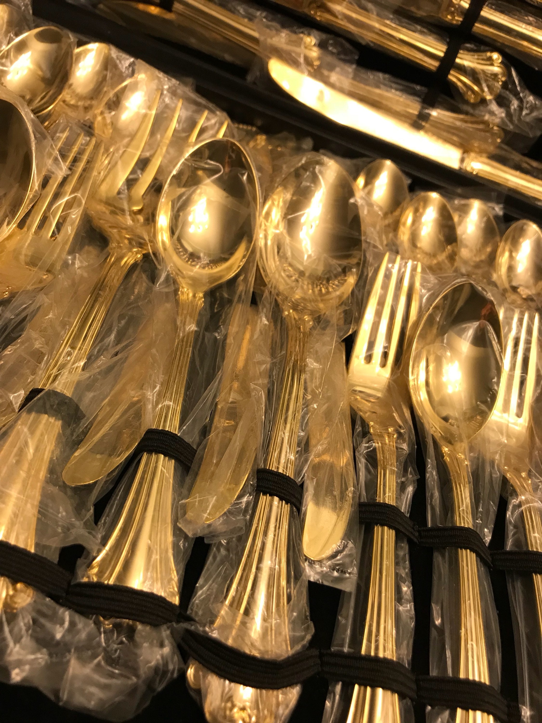 Vintage Gold Flatware set, Mint Golden American Chippendale flatware