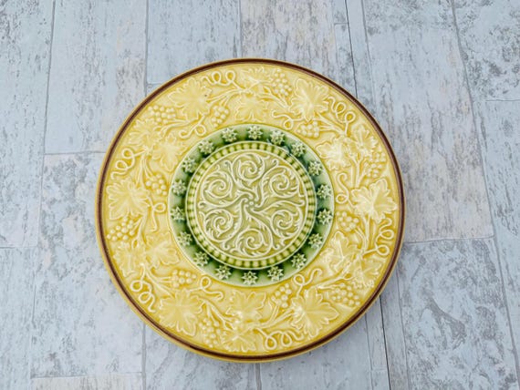 Vintage Mojalica Plate Zell Made in Western Germany grape pattern