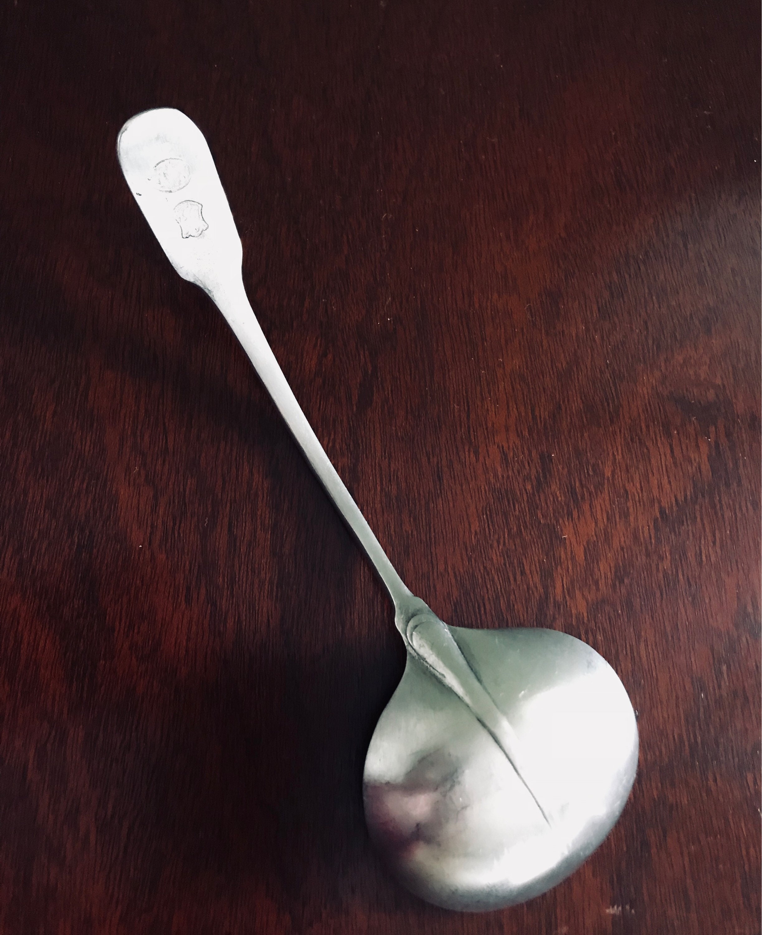 Vintage Pewter Ladle, Hand Pewter Ladle Sauce serving Spoon