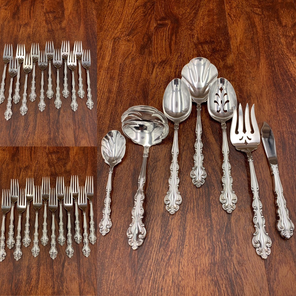 Silverware Set Oneida Community Modern Baroque Silverplate Flatware Set