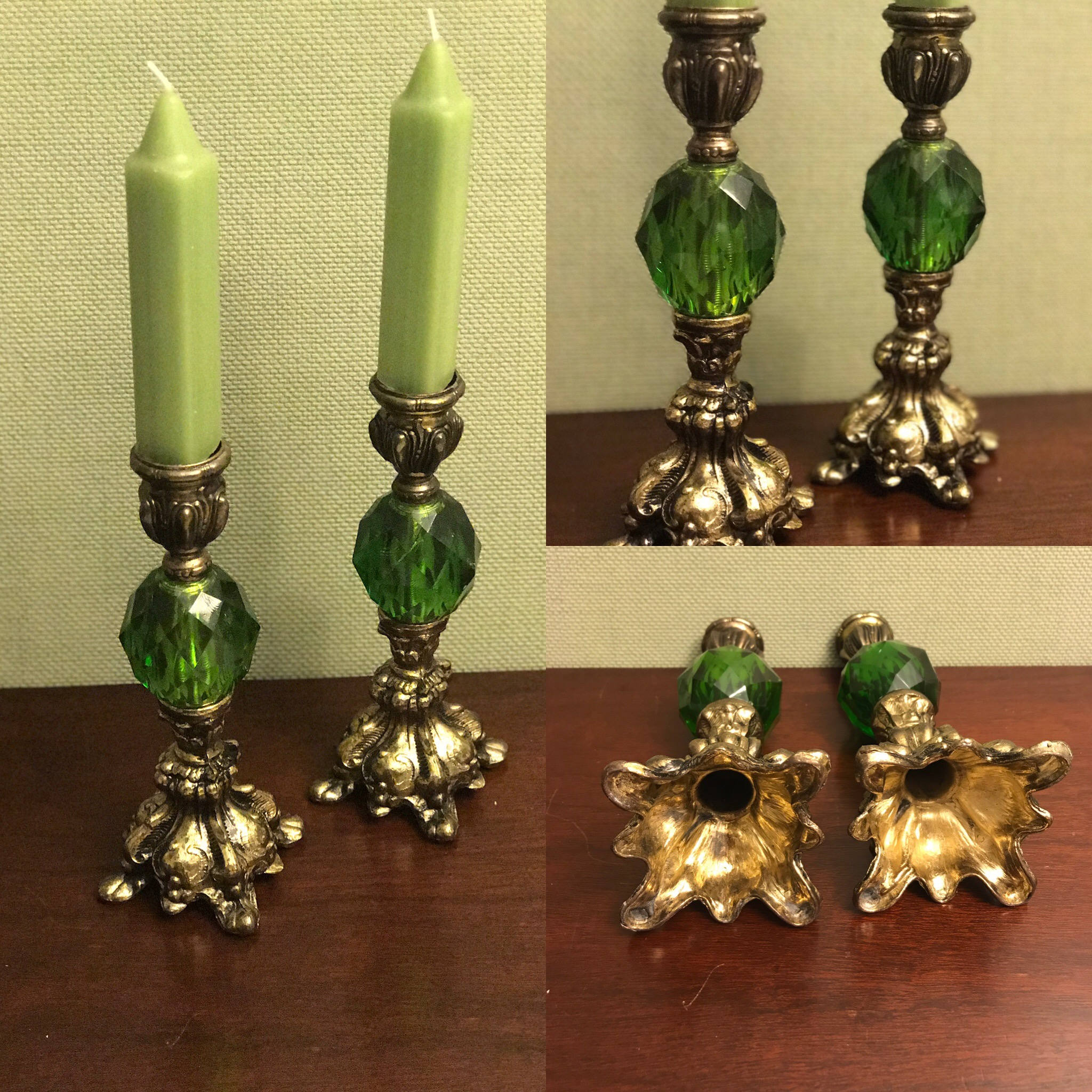 Hollywood Regency candlestick holders, Baroque Style candlestick holder