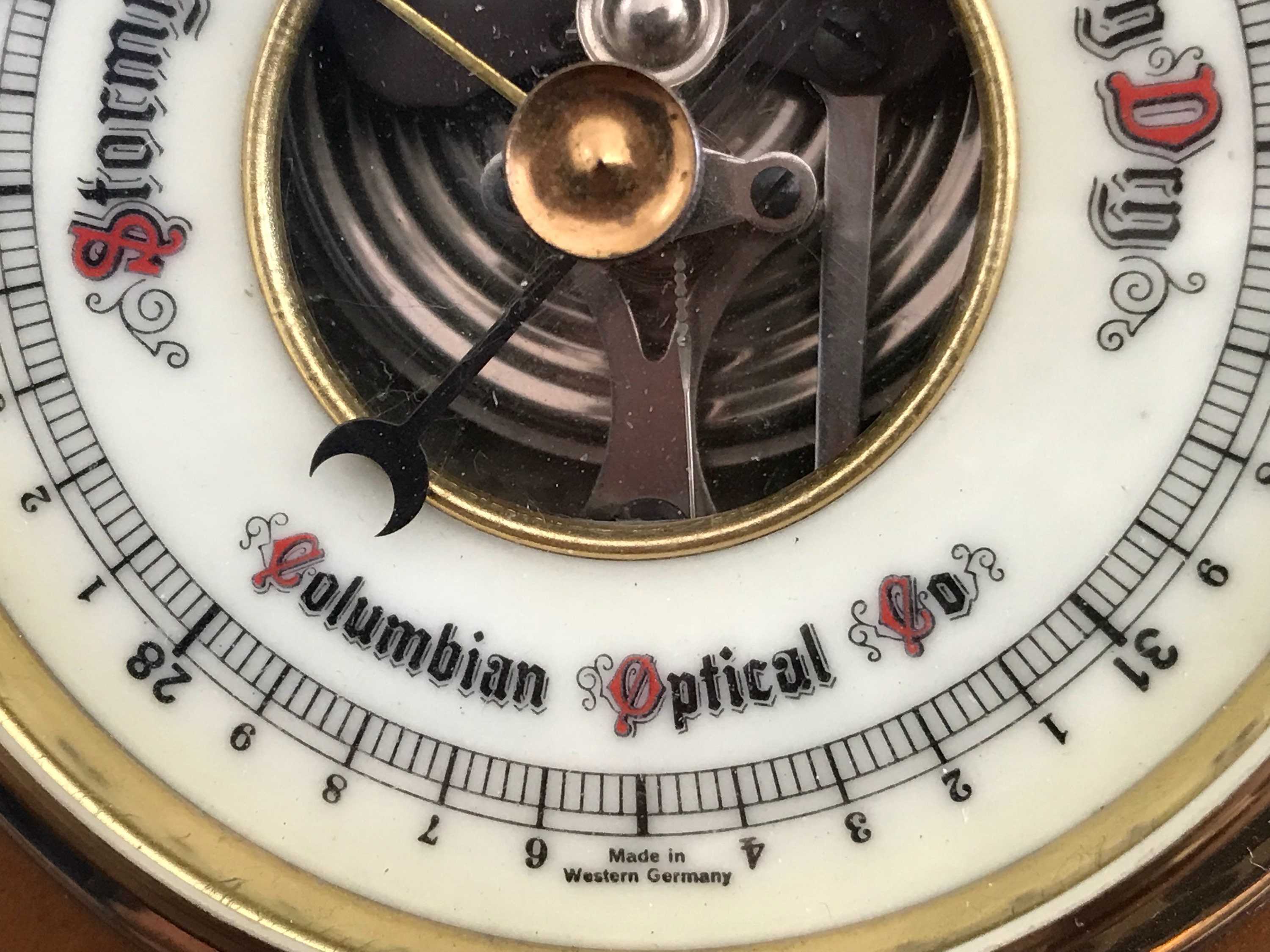 Vintage Barometer, Rare Myrtlewood Barometer, Columbian Optical Co