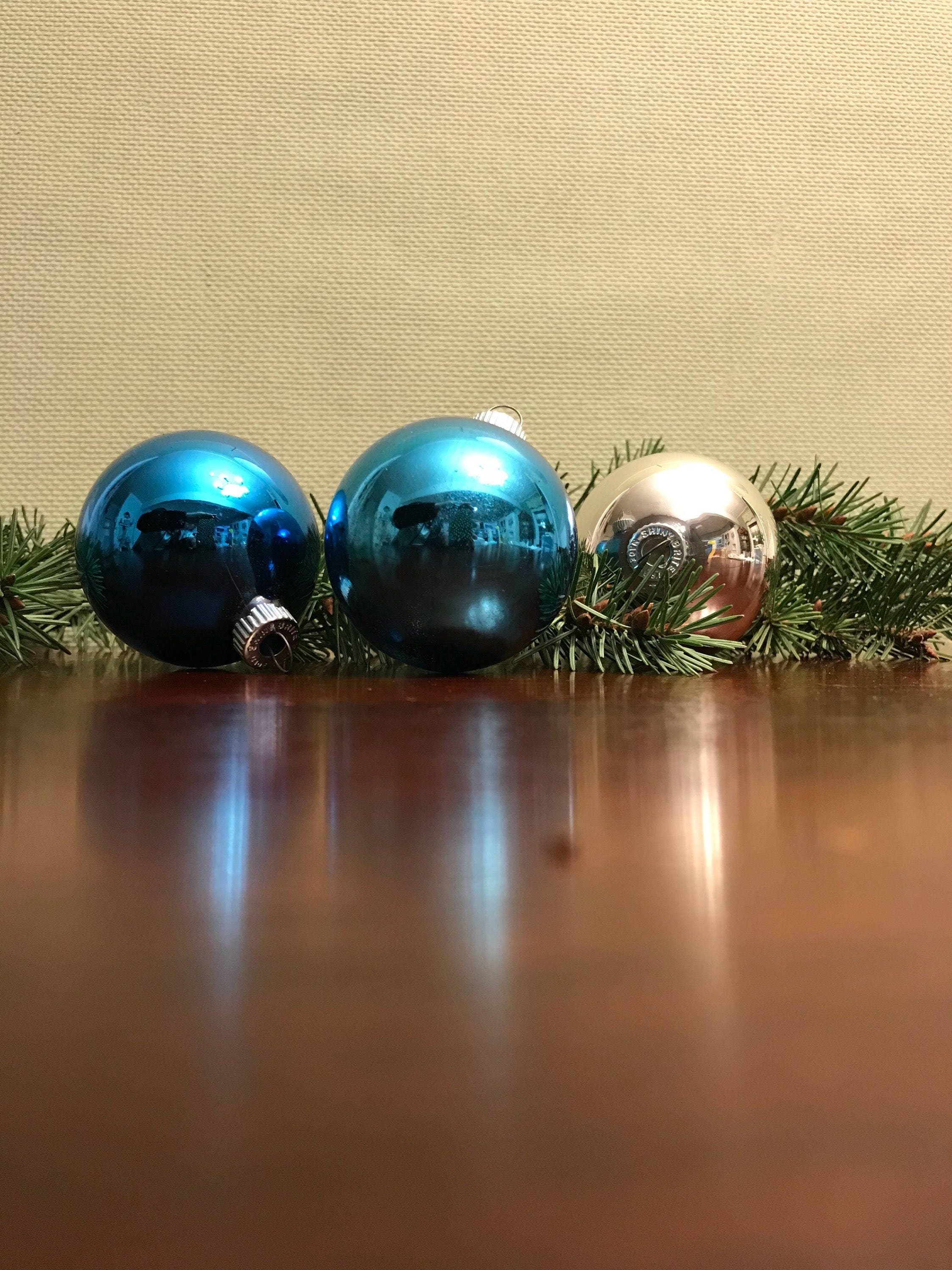 Vintage Shiny Brite Glass Ball ornaments, Christmas Ball ornaments, set