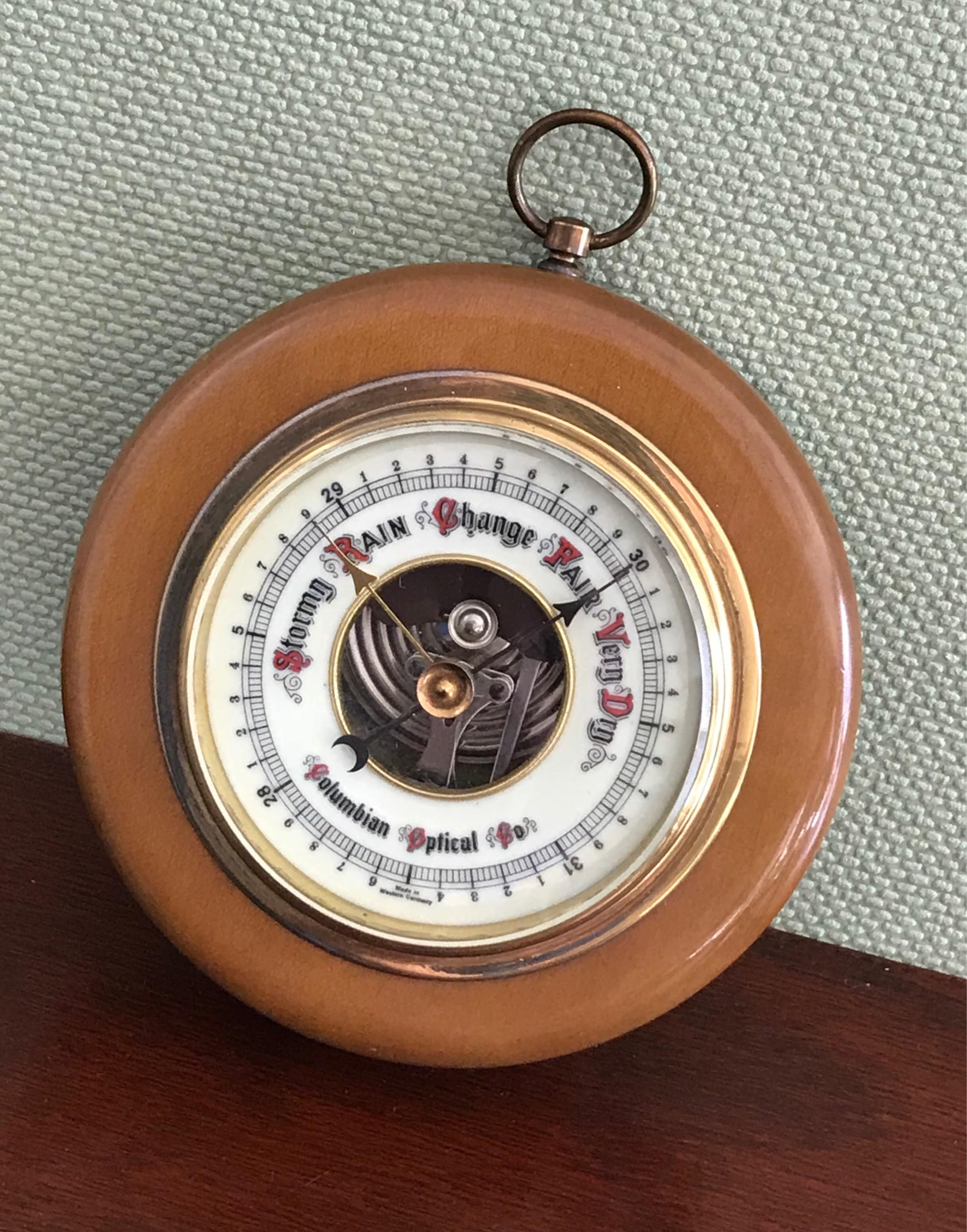 Vintage Barometer, Rare Myrtlewood Barometer, Columbian Optical Co