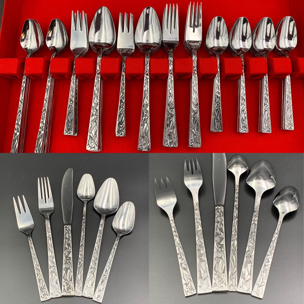 Vintage Flatware Set Aquarius with Silverware Chest, Rare Service for