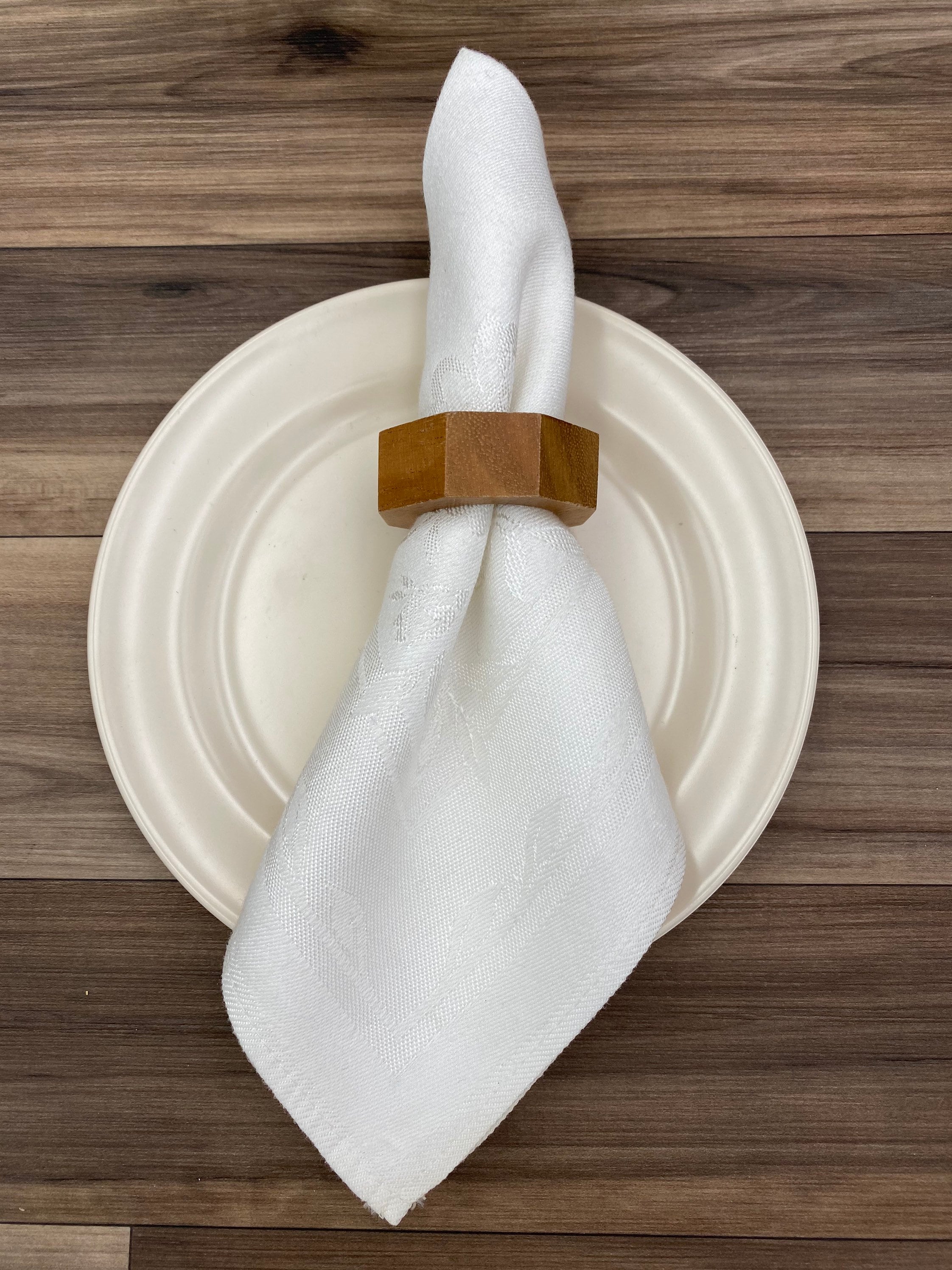 Rustic Wood Napkin Rings, 6 piece set, Octagon Napkin Ring, Rustic home