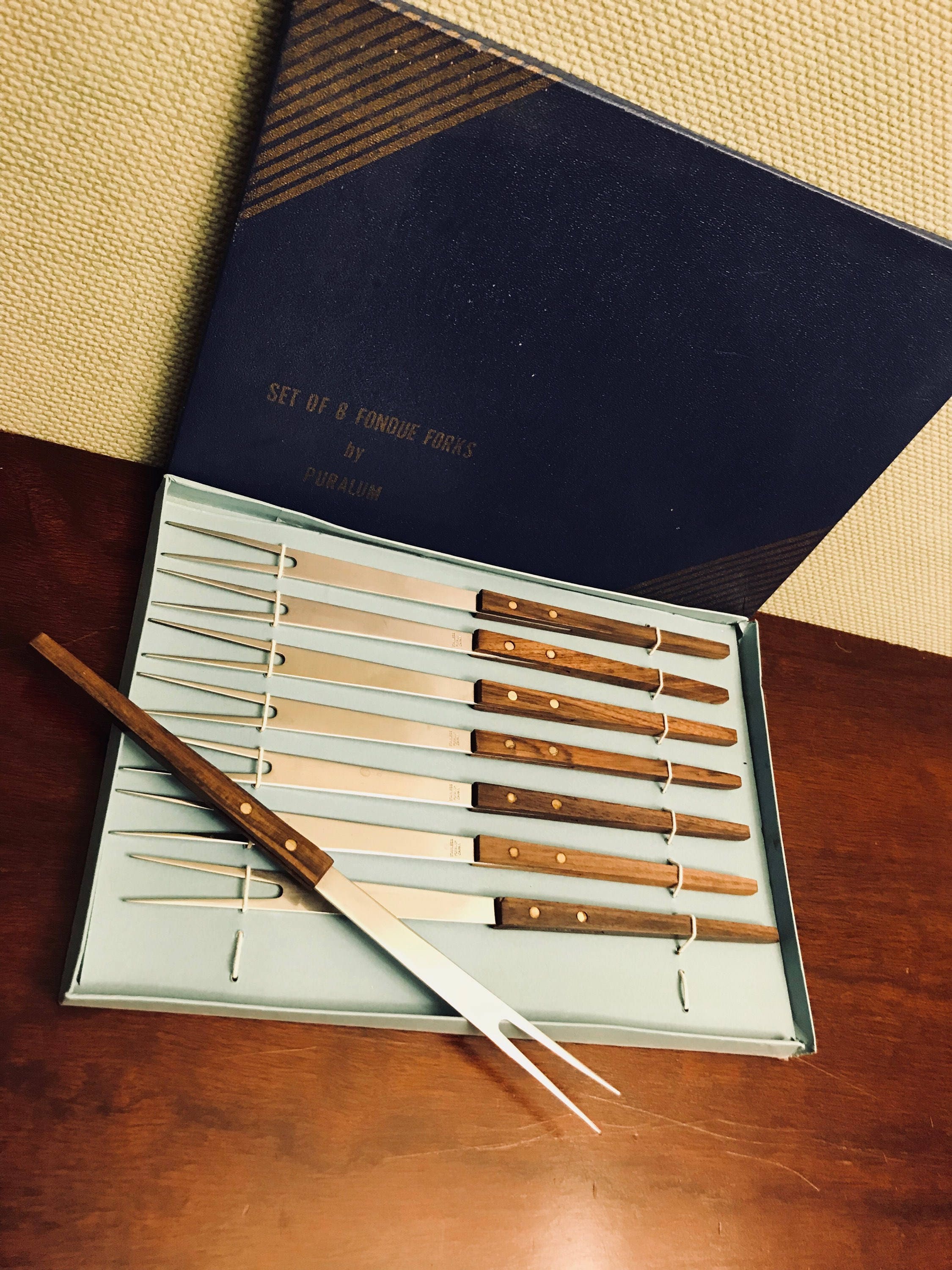 Fondue Forks, Danish Modern Fondue Forks, Vintage Set of 8 fondue forks, Fondue Party forks