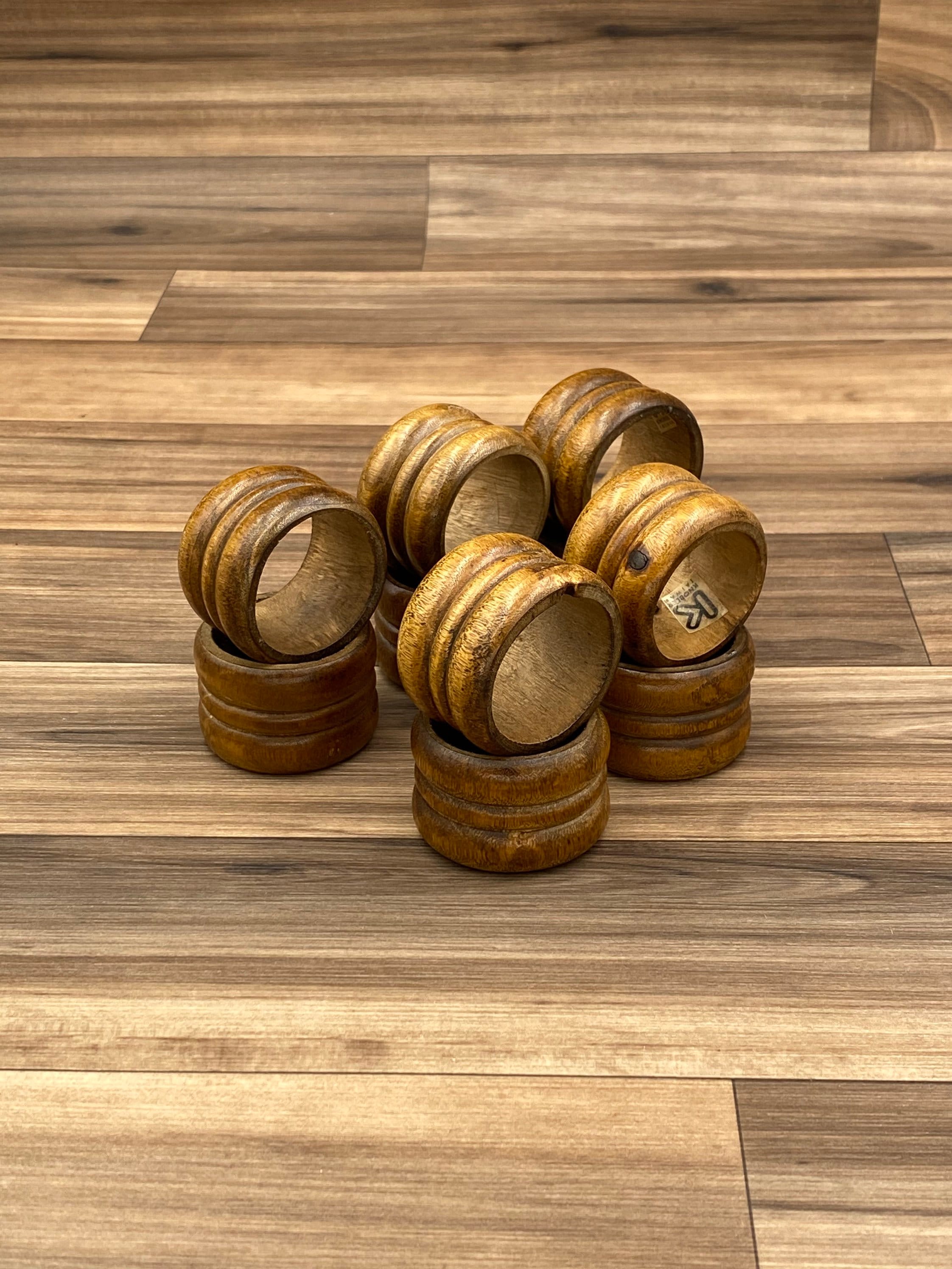 Vintage Wood Napkin Rings, 10 piece set, Vintage Napkin Ring, Rustic