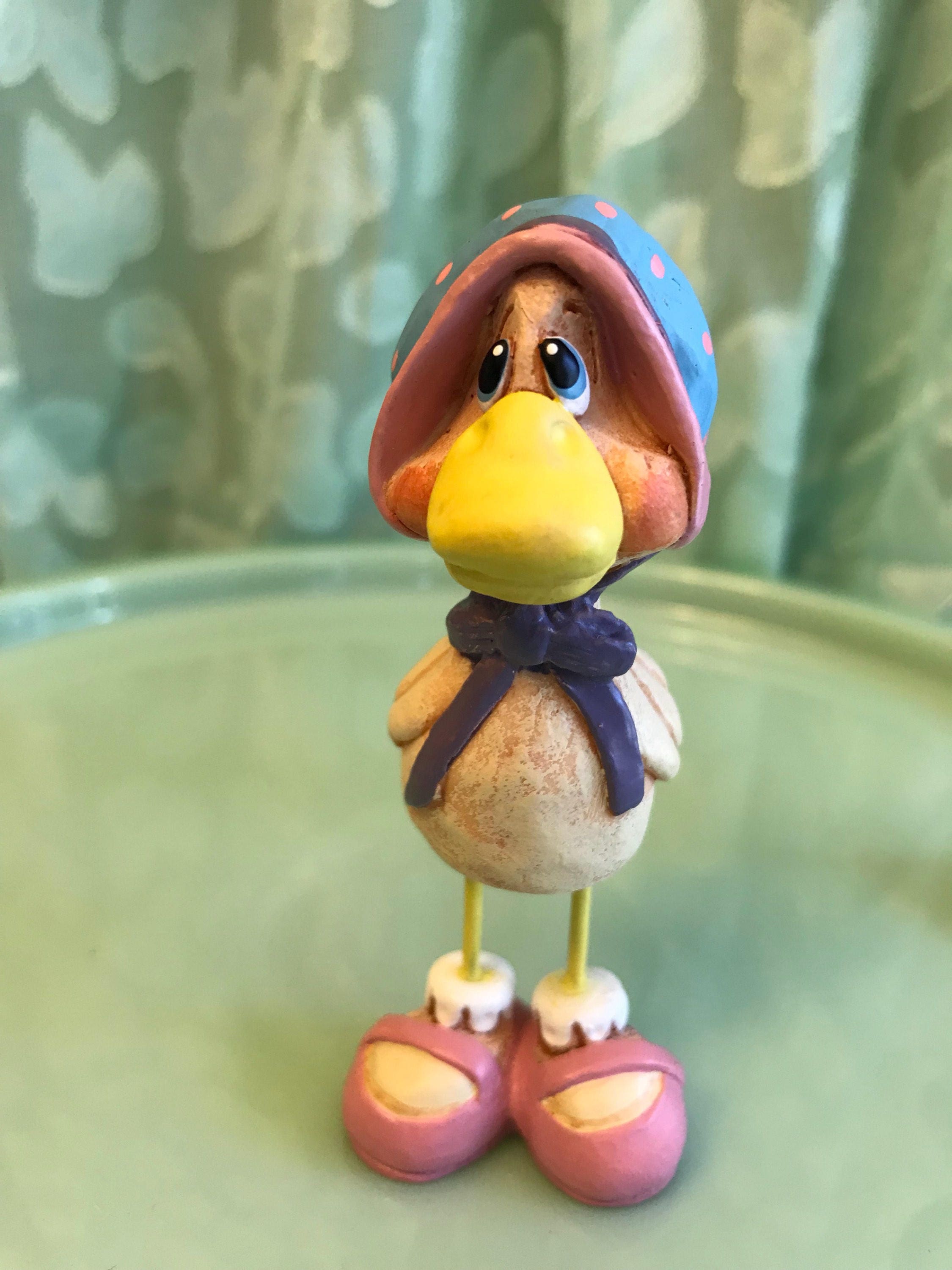 Vintage Duck Figurines, Anthropomorphic Duck couple, Kathleen Kelly signed ducks, Silly duck