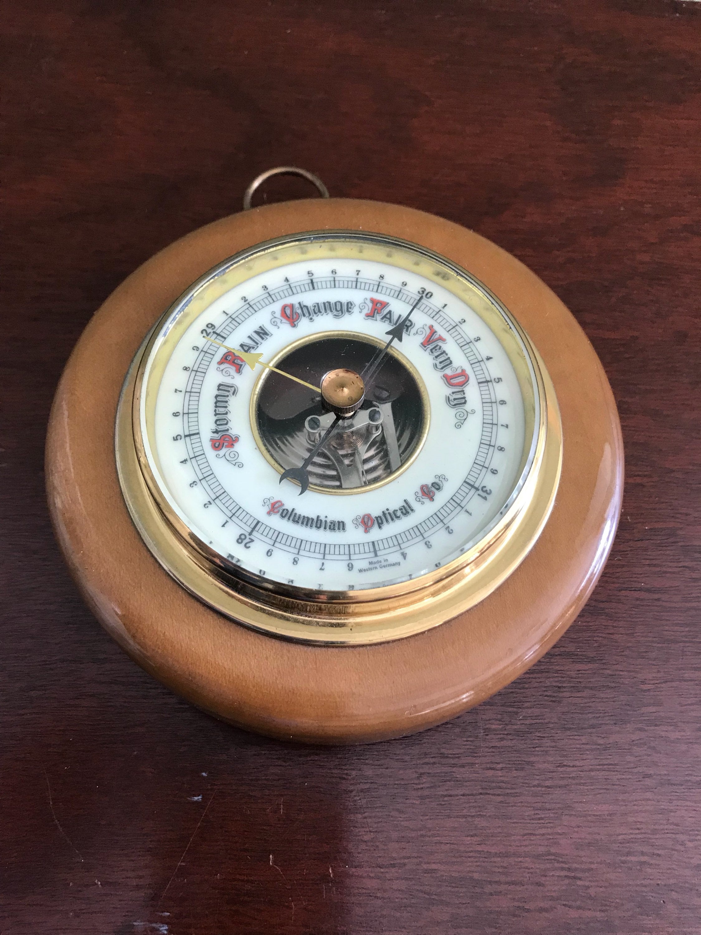 Vintage Barometer, Rare Myrtlewood Barometer, Columbian Optical Co