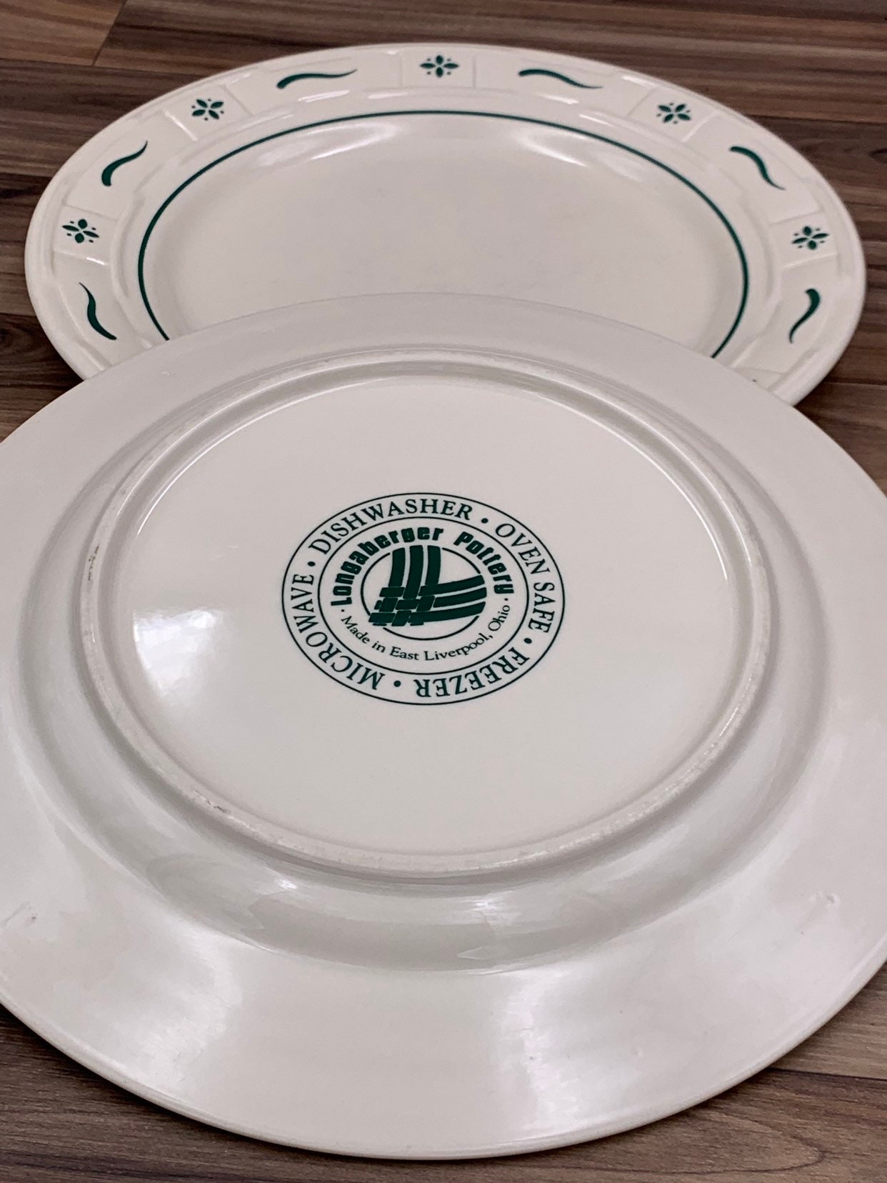 Vintage Longaberger Pottery Dinner Plates Woven traditions Heritage