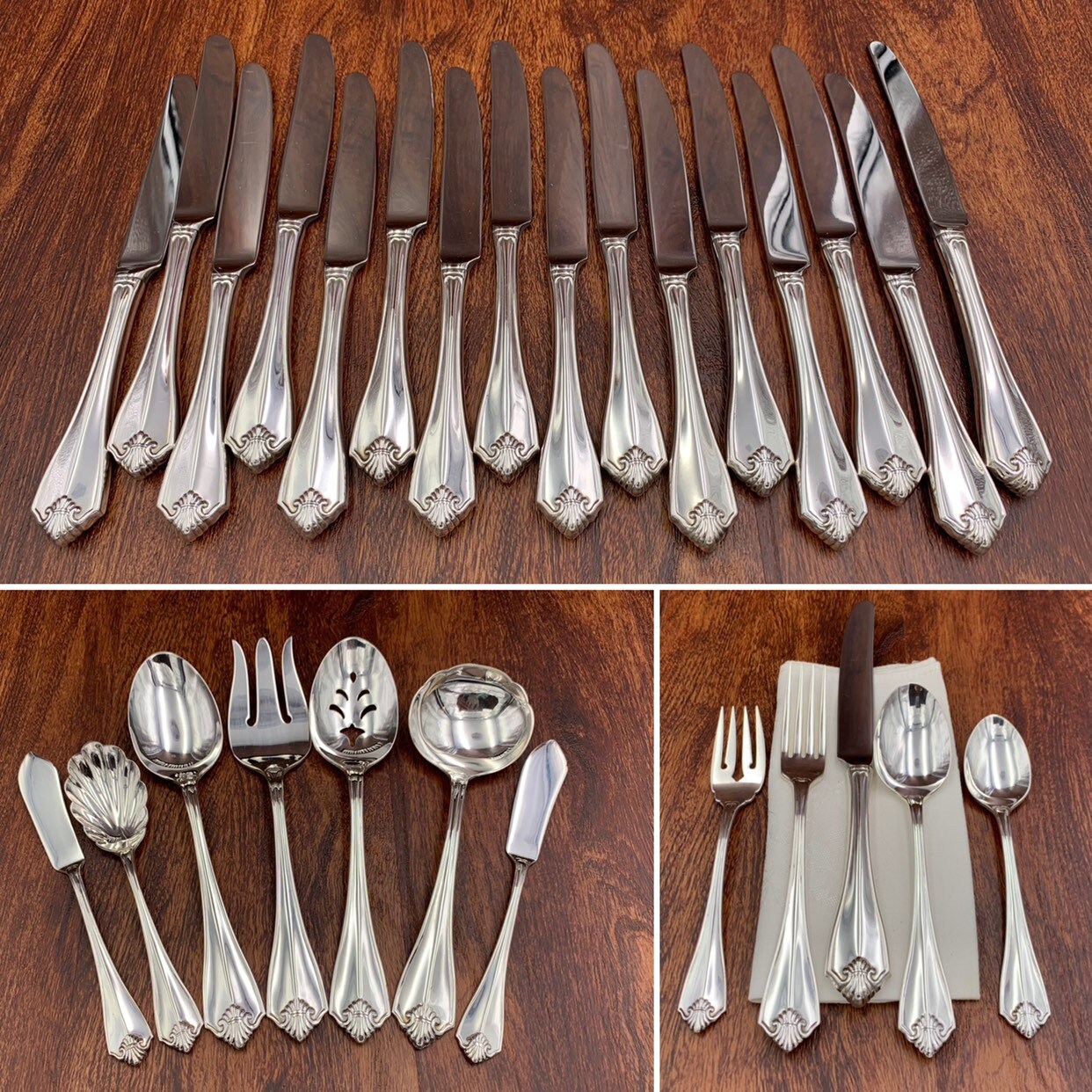 Large Oneida Silverware set Service for 16 In Silverware chest Vintage