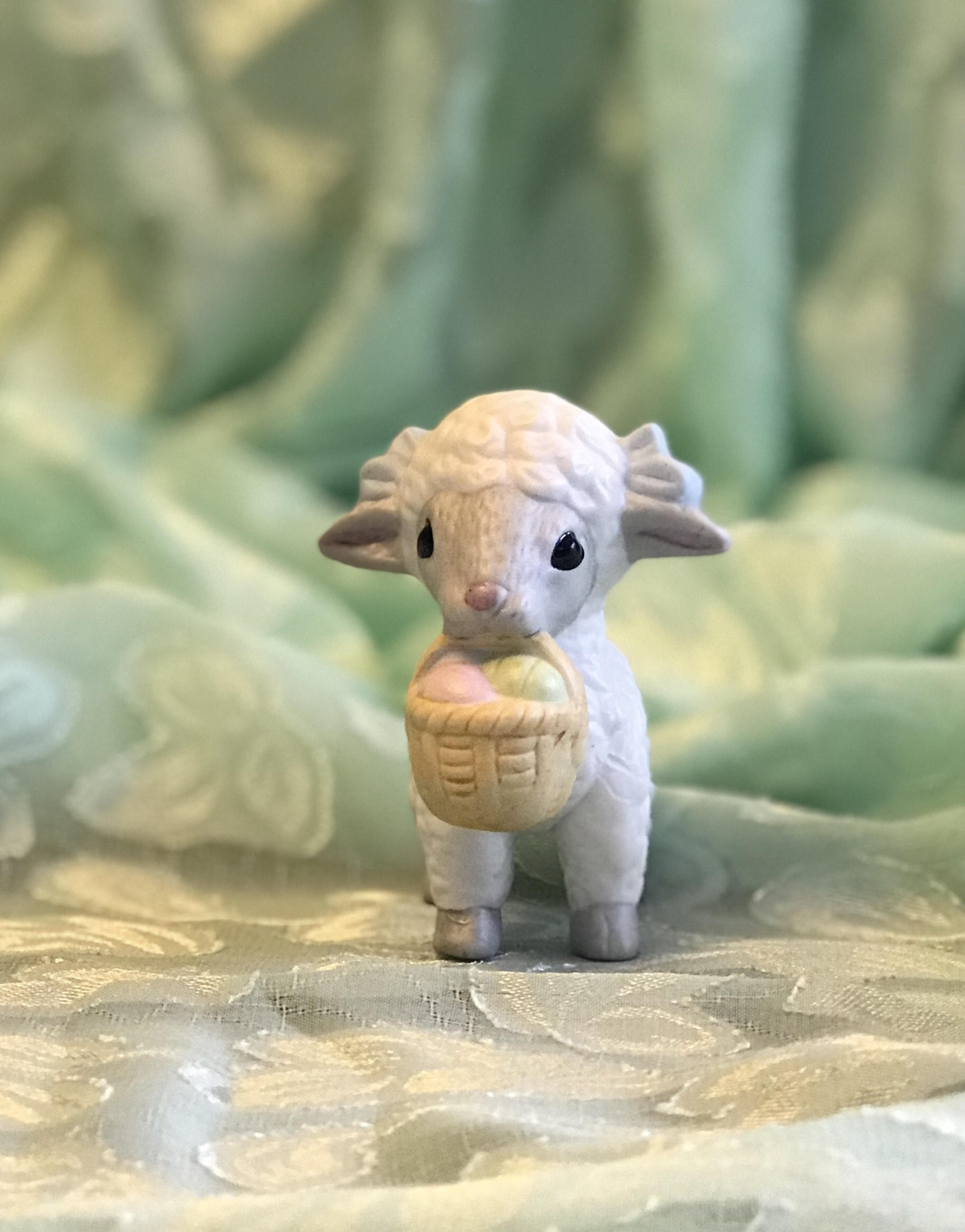 Porcelain Lamb Figurine, Figural little Lamb, Porcelain Easter Lamb