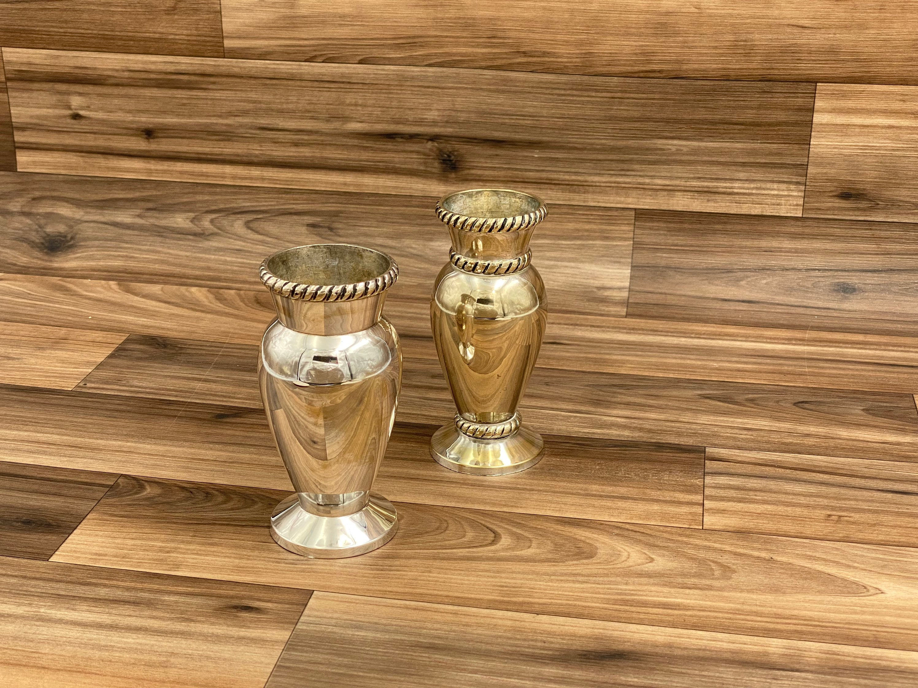 Small Silver Vases, Vintage Silver plated Bud vases by Pottery Barn