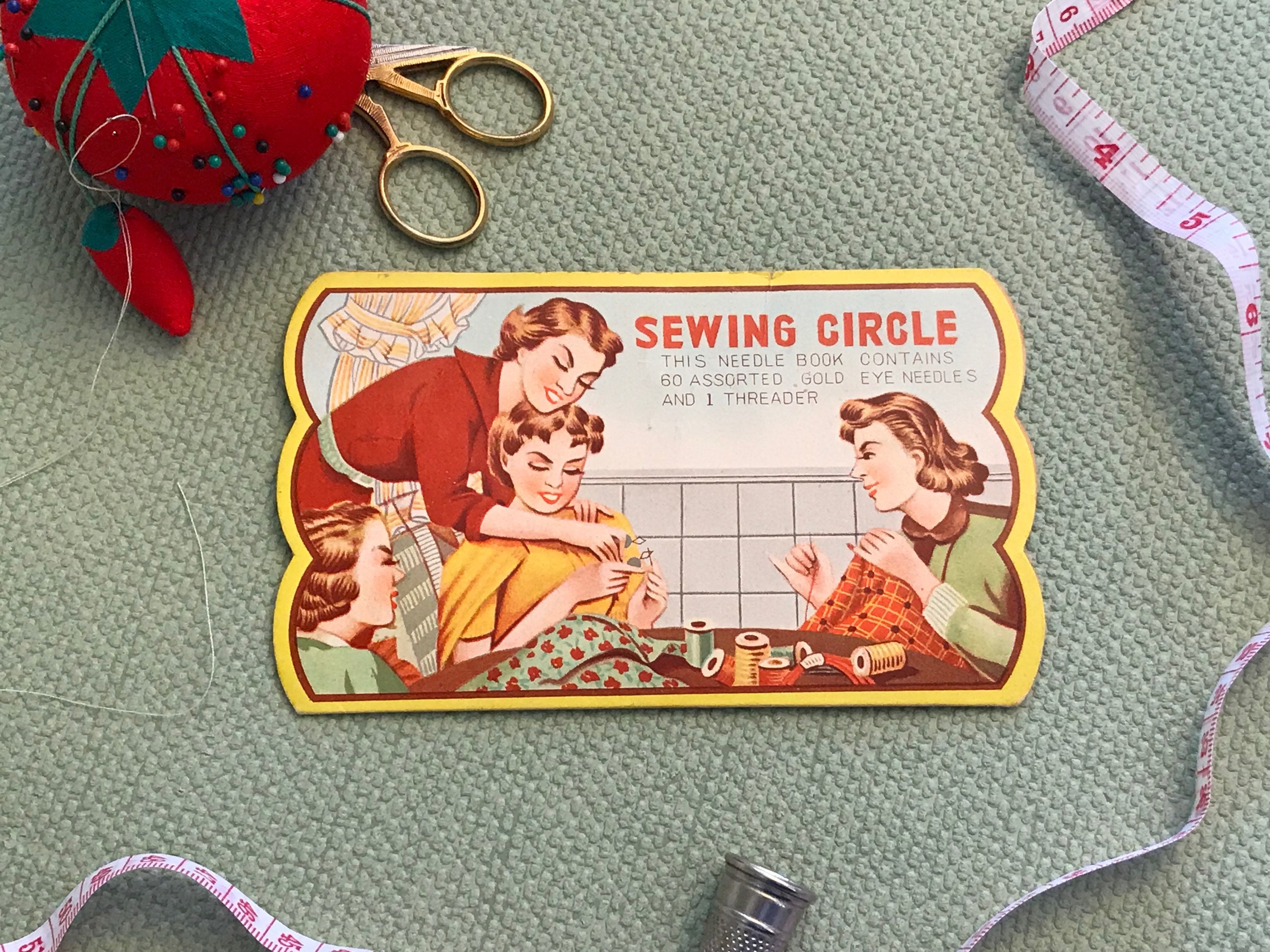 Vintage Sewing Needle Case, Sewing Circle Needles, collectible needle