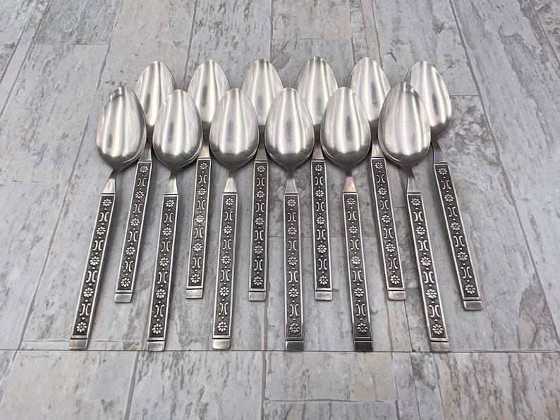 MCM Stainless Flatware set, Large Service for 12, Vintage Silverware Set, Gift for her image 7
