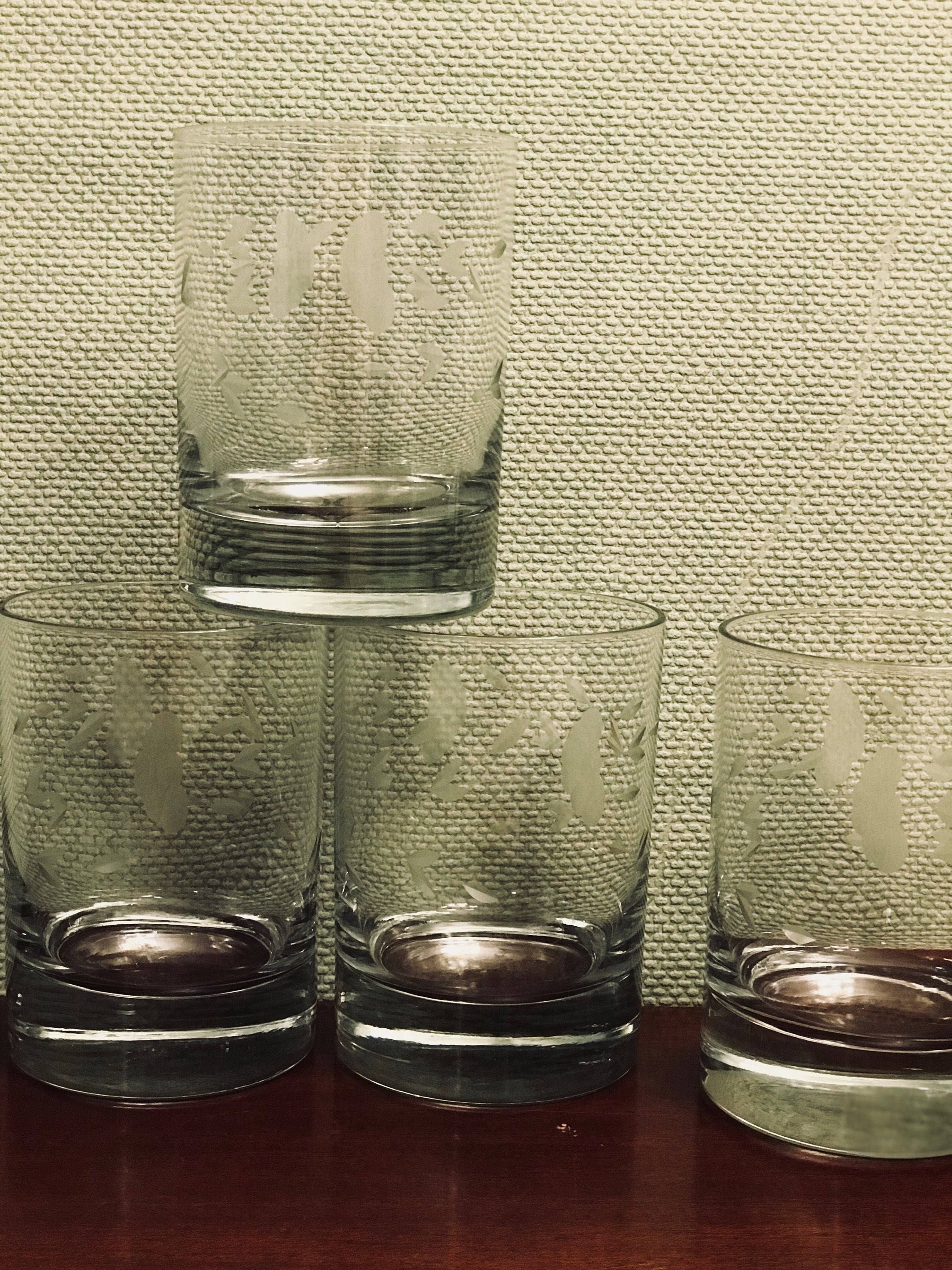 Princess House Crystal Glasses in the Heritage Pattern, set of 4