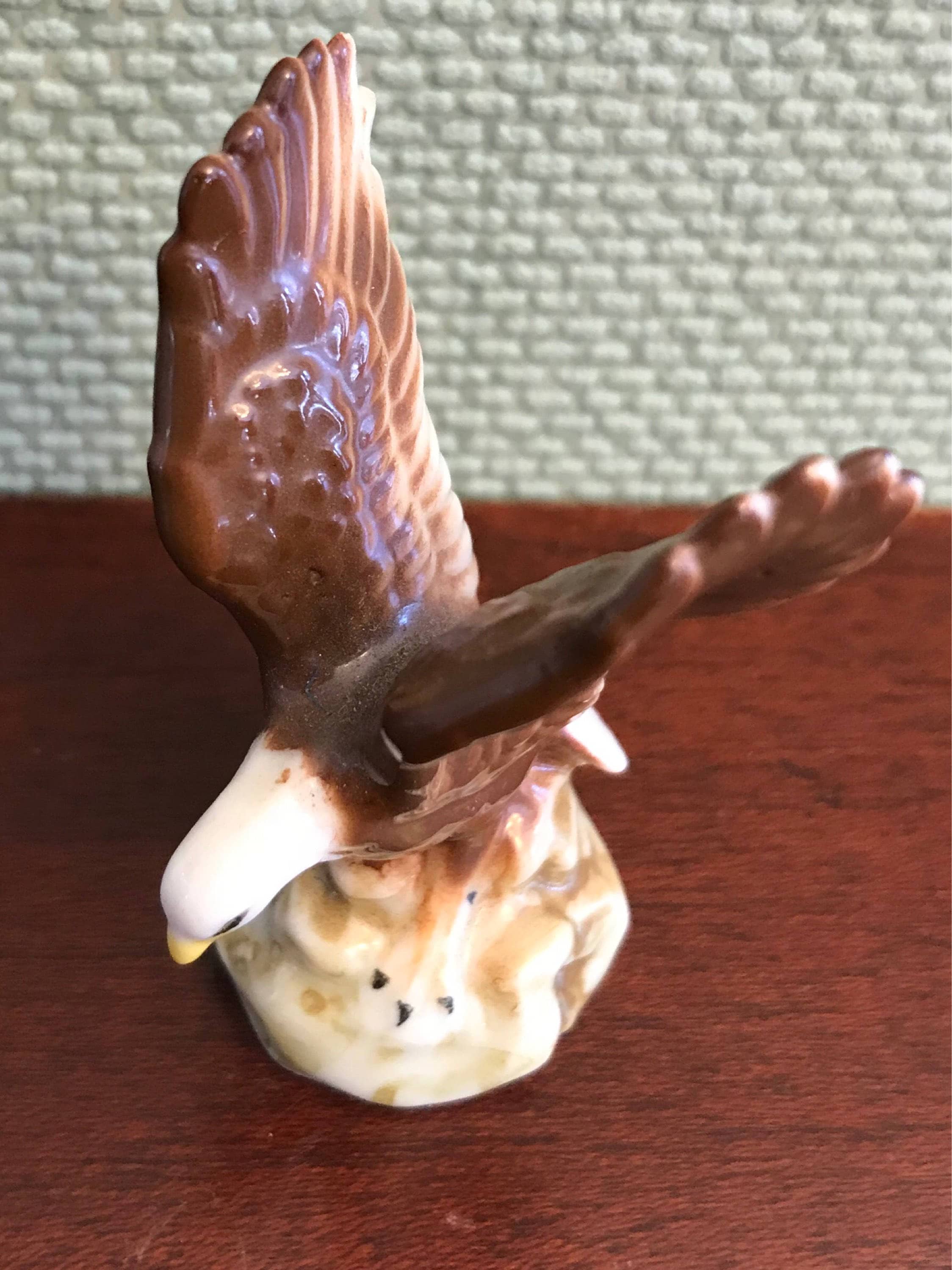 Vintage Eagle figurine, Bone China Eagle Figurine, Miniature Eagle Bird