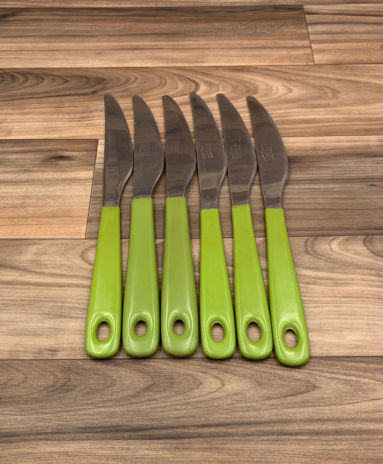 Vintage Flatware set Plastic Handles, Rustic Cabin decor, Vintage Trailer, Camping Glamping