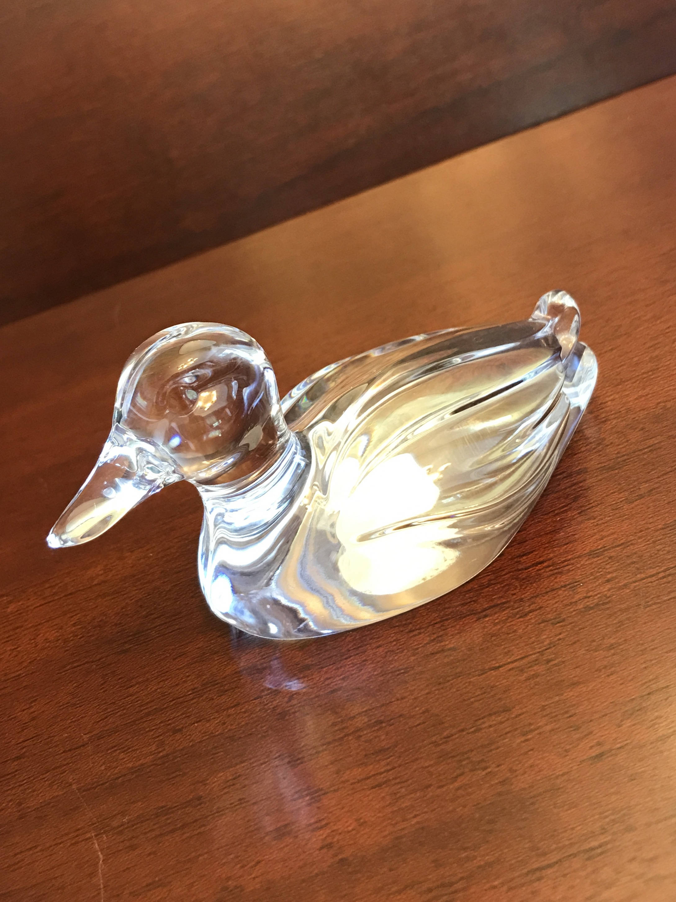 Crystal Duck Figurine, Princess House Duck Paperweight Figurine
