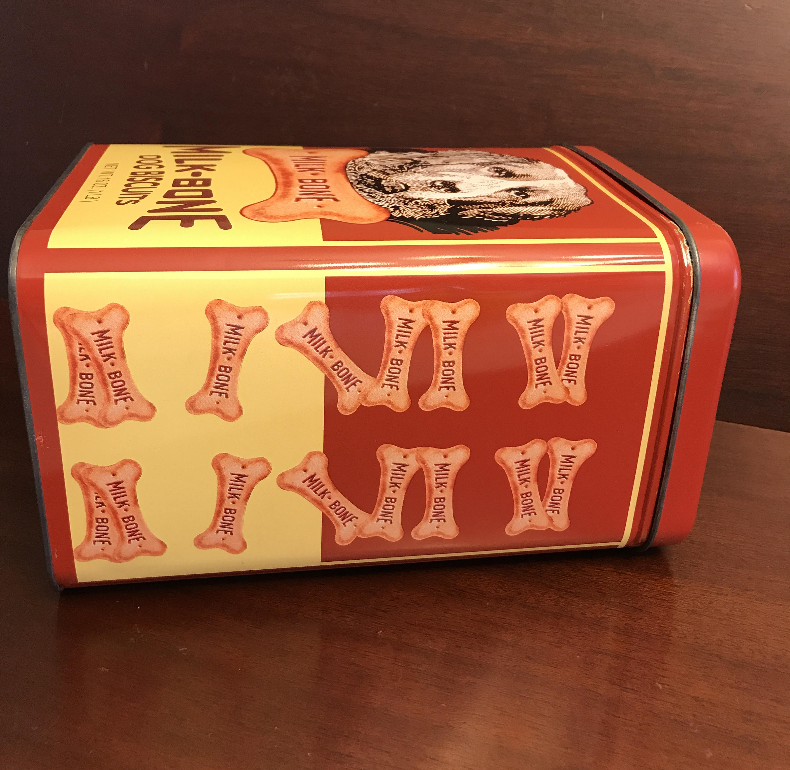 Vintage Milkbone Tin, Dog Biscuit Tin, MilkBone Tin, Dog Treat Storage