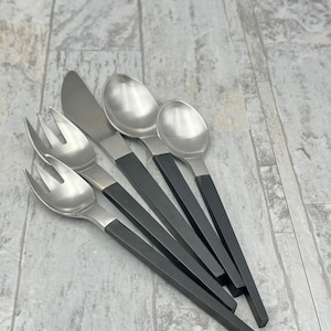 MCM Flatware Set RARE MOD Designer Silverware Set Stanley Roberts Contempra Labrisas, service for 8