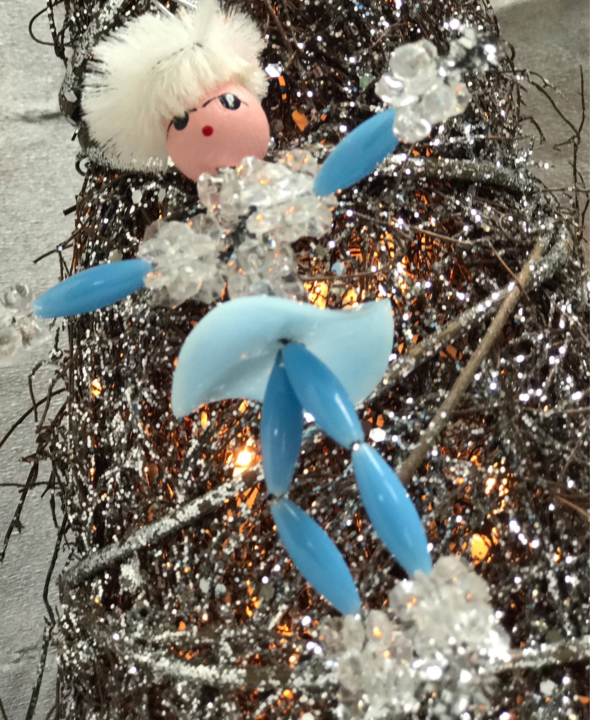 Vintage Ice Skater Christmas Ornaments, 1960s Beaded Christmas