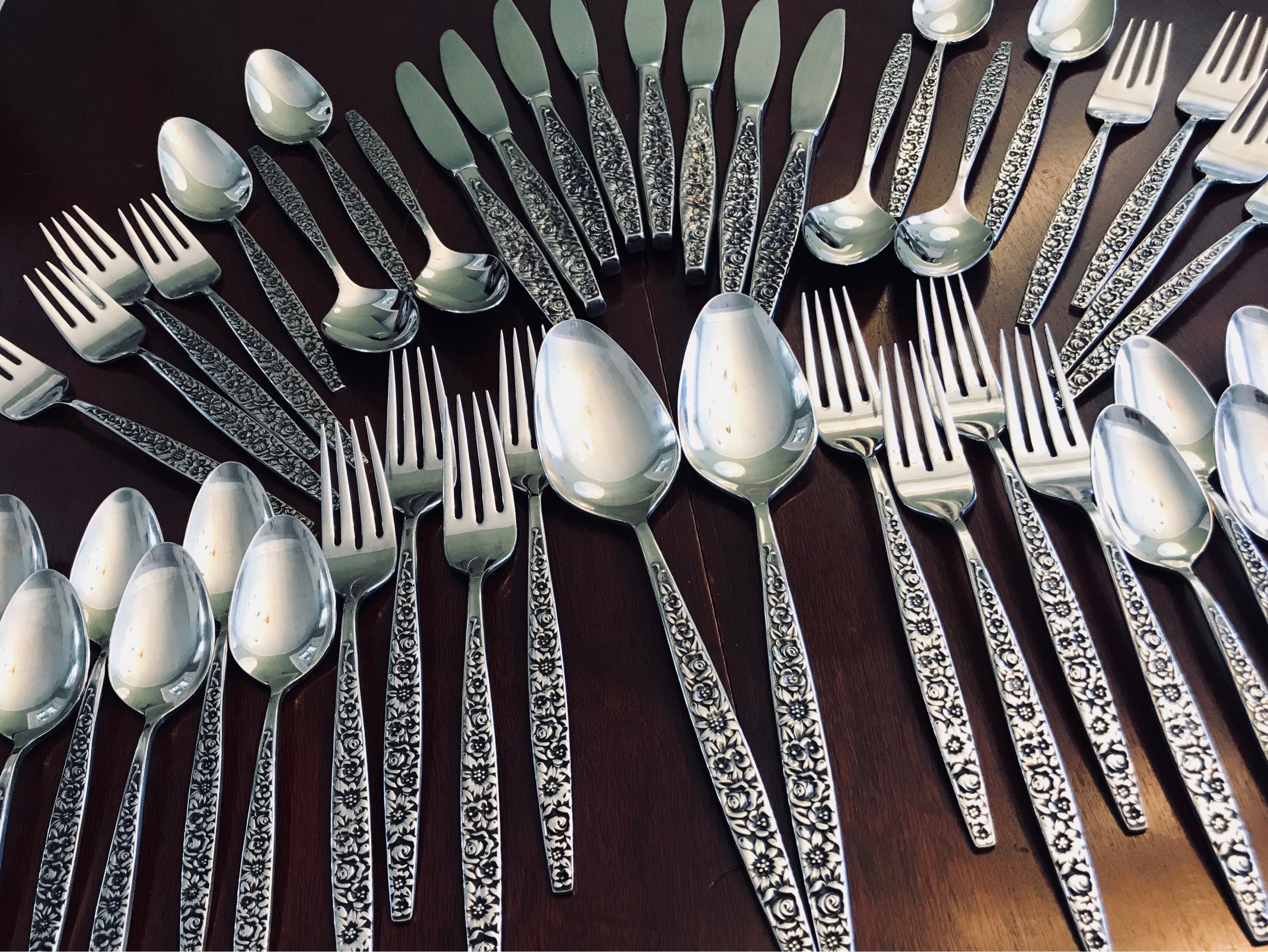 Vintage Floral Stainless Flatware, by International Silver Co