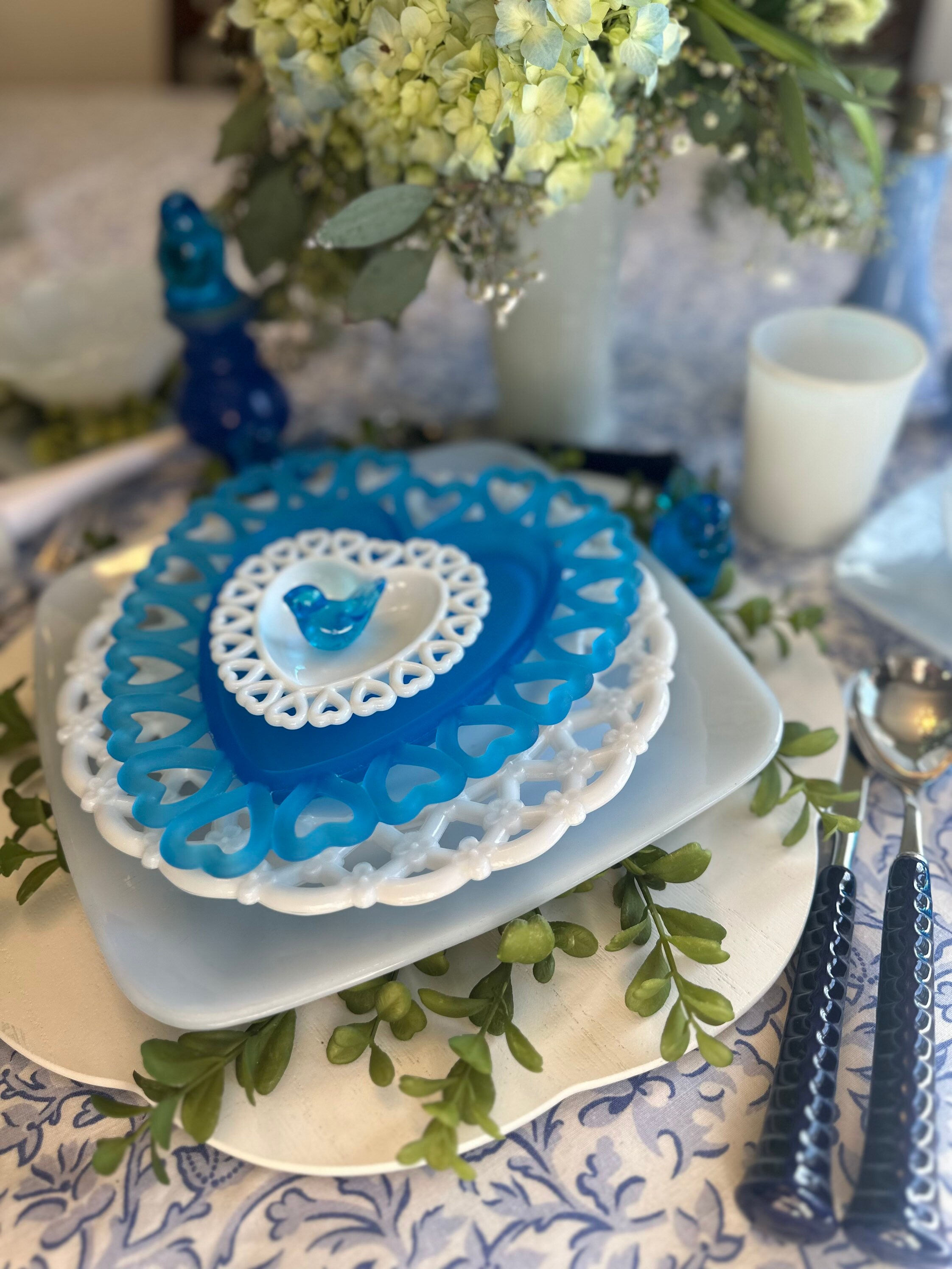 Mid Century Flatware set, RARE Noritake Primastone Cobalt Blue Vintage