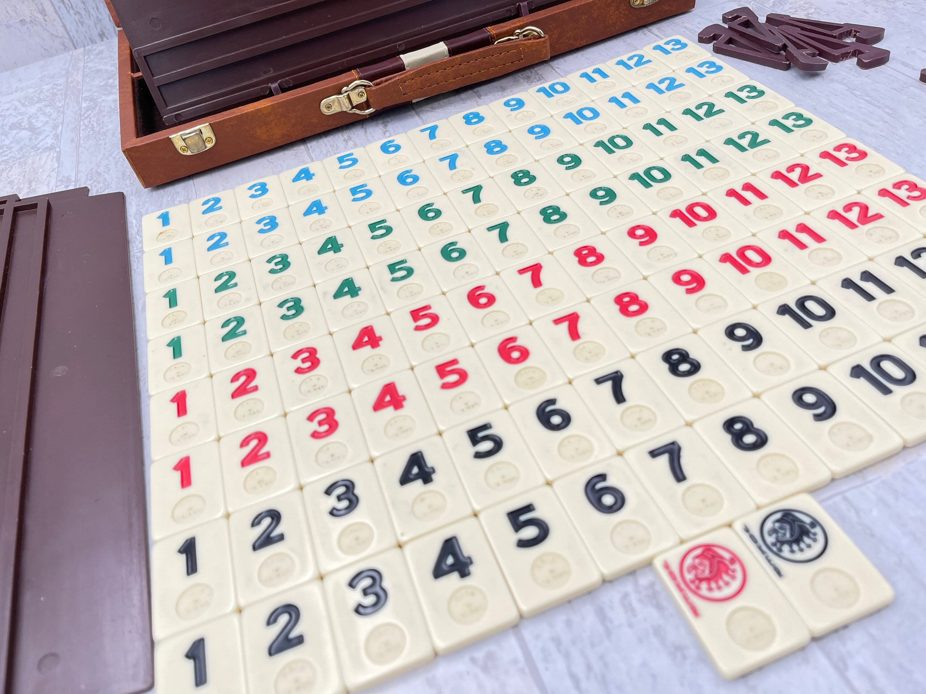 Vintage Rummy tile Game in carrying case, Rummikub Retro tile Game