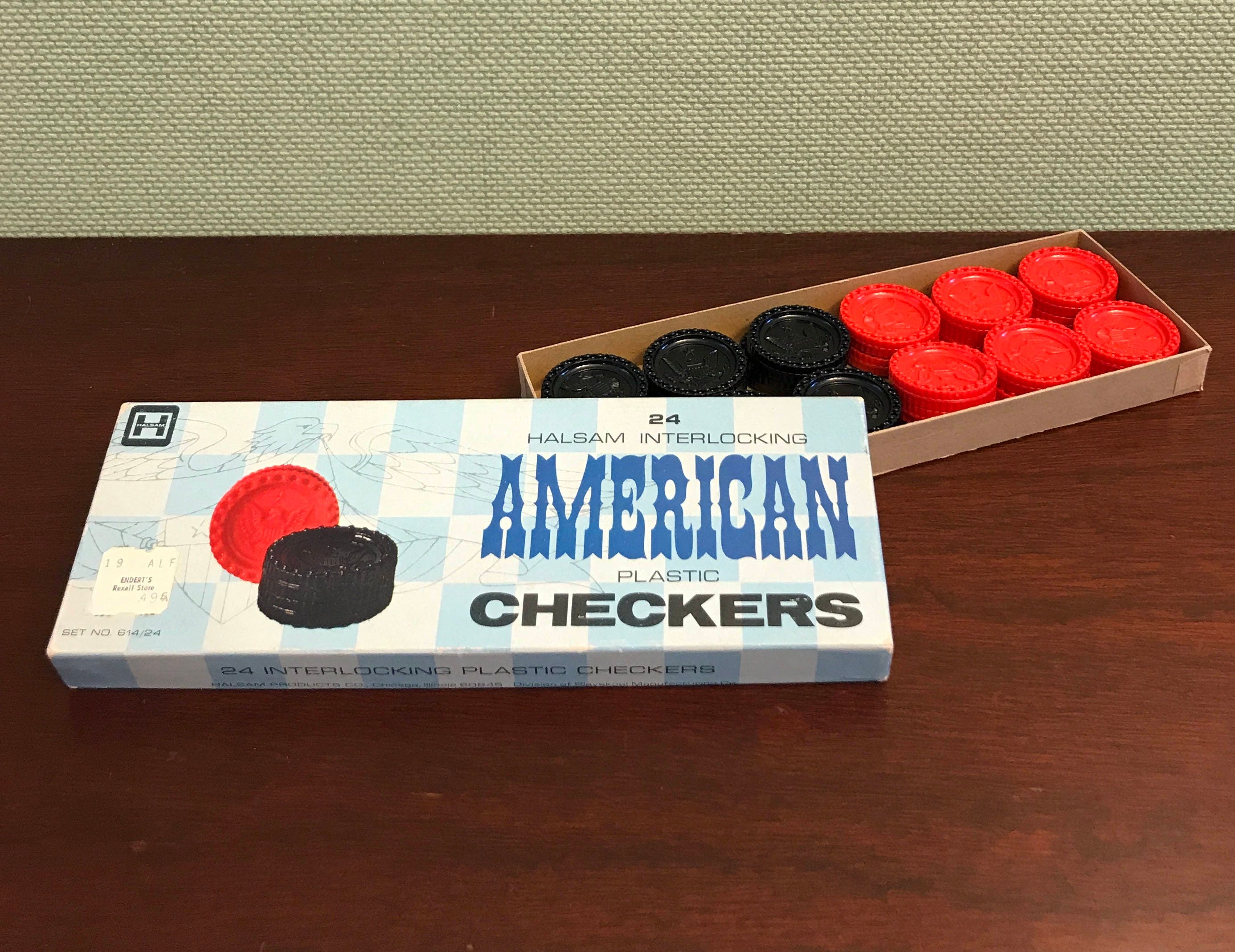 Vintage Checkers, Replacement Checkers, Checkers Game pieces, Draughts, American Checkers, 24